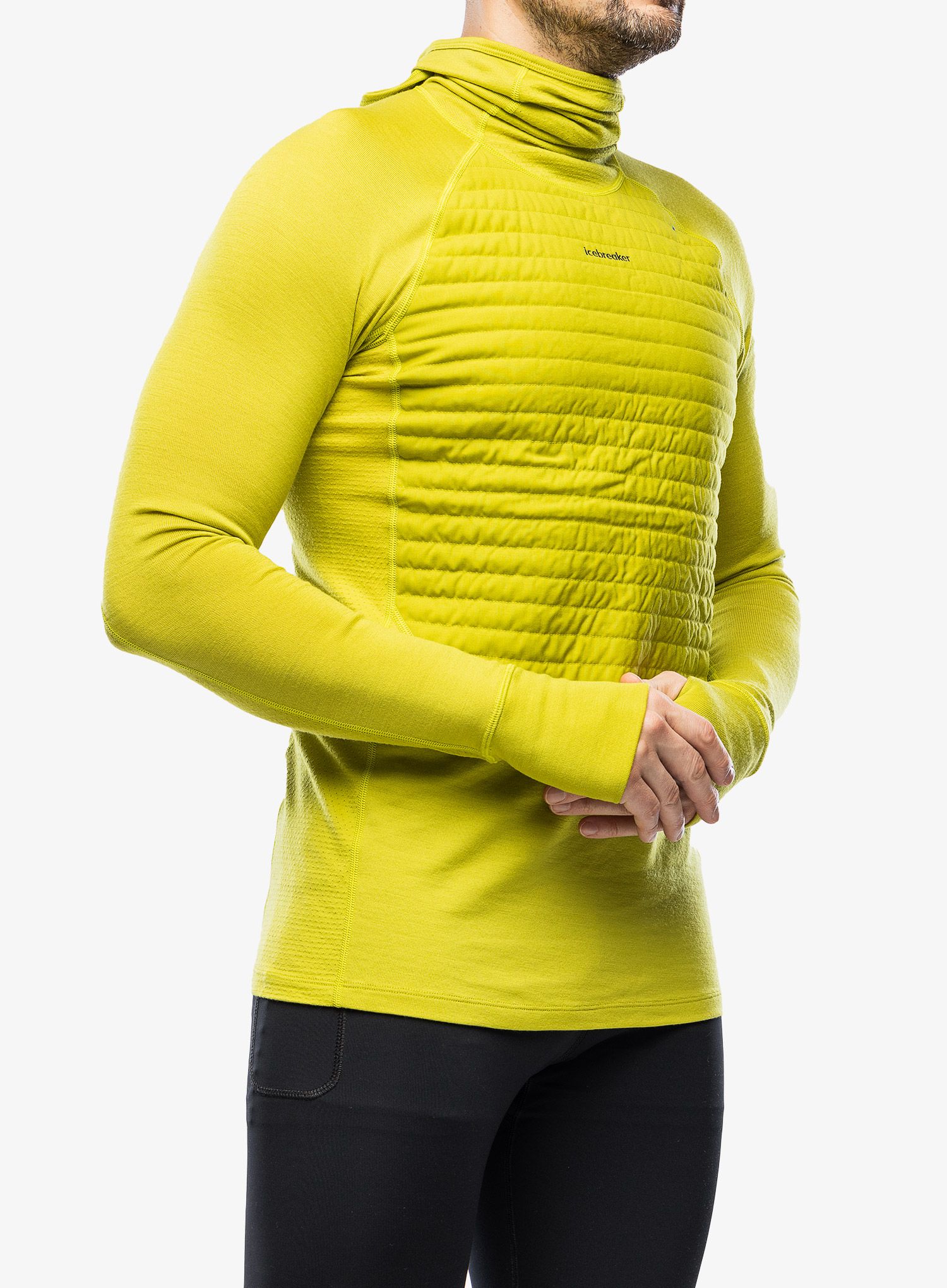 Pánská mikina Icebreaker ZoneKnit Insulated LS Hoodie - bio lime