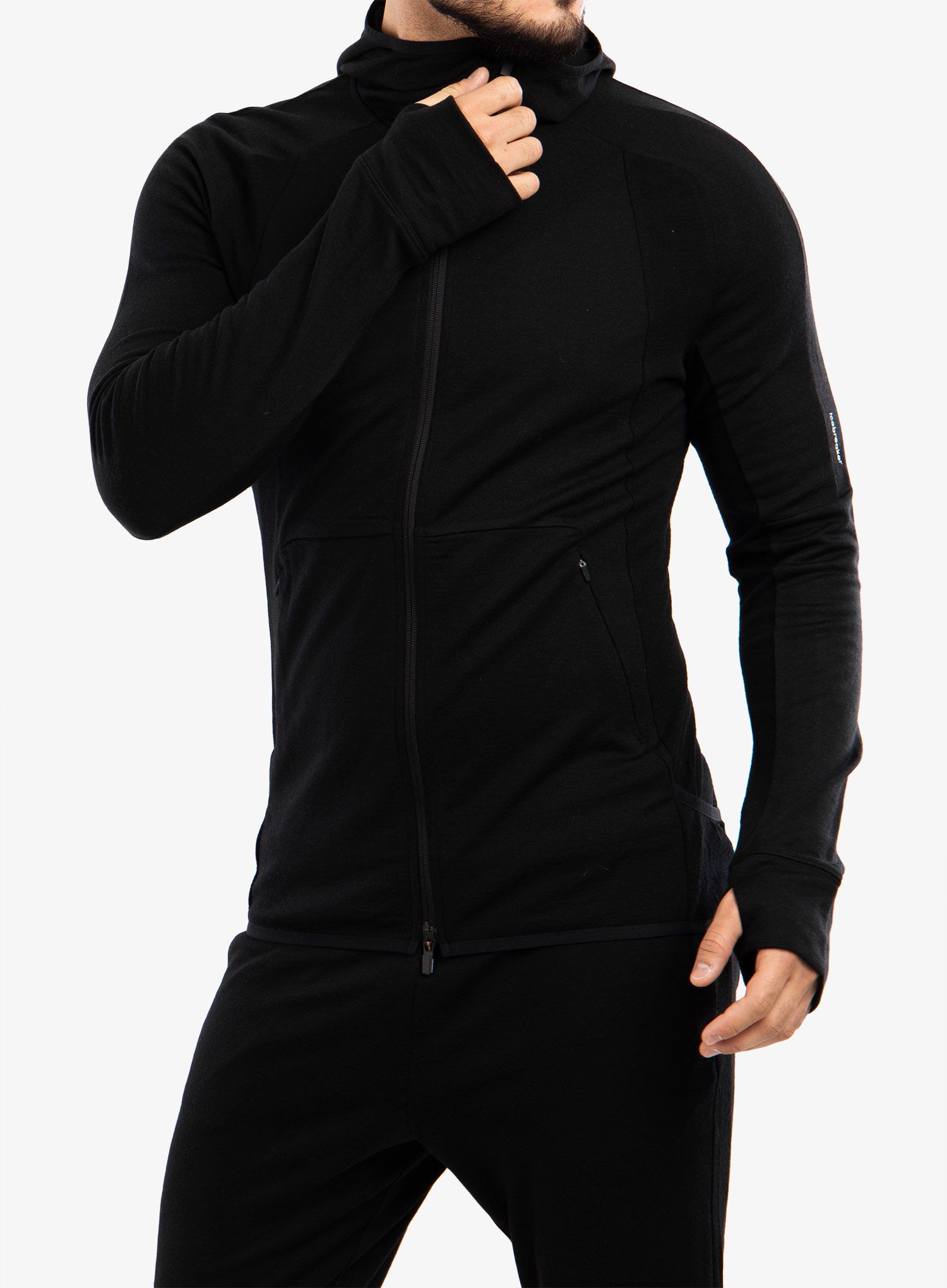 Pańska mikina Icebreaker ZoneKnit LS Zip Hoodie - black