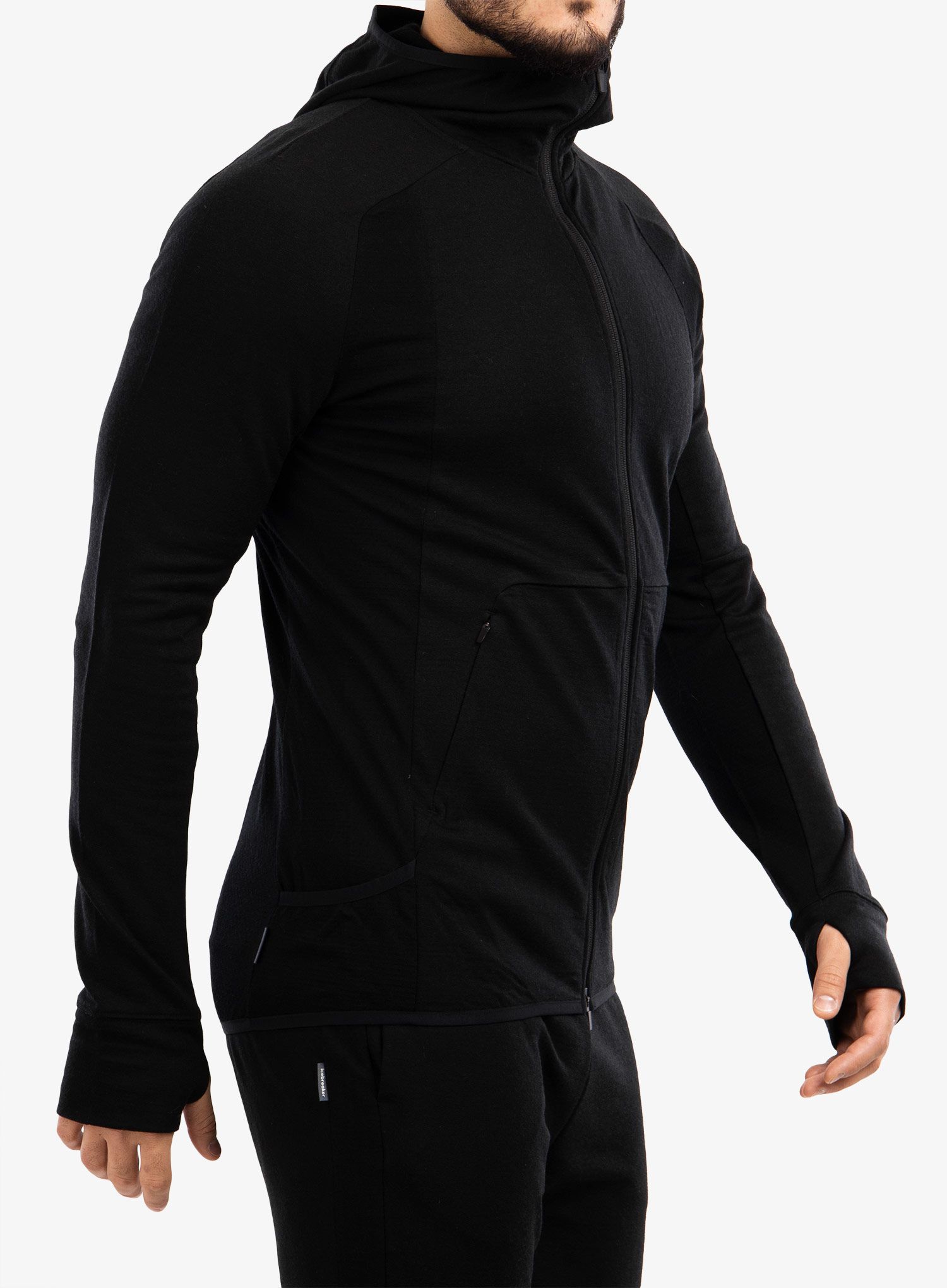 Pańska mikina Icebreaker ZoneKnit LS Zip Hoodie - black