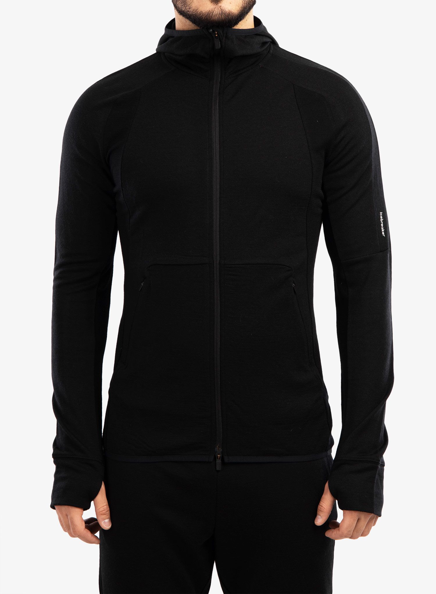 Pańska mikina Icebreaker ZoneKnit LS Zip Hoodie - black
