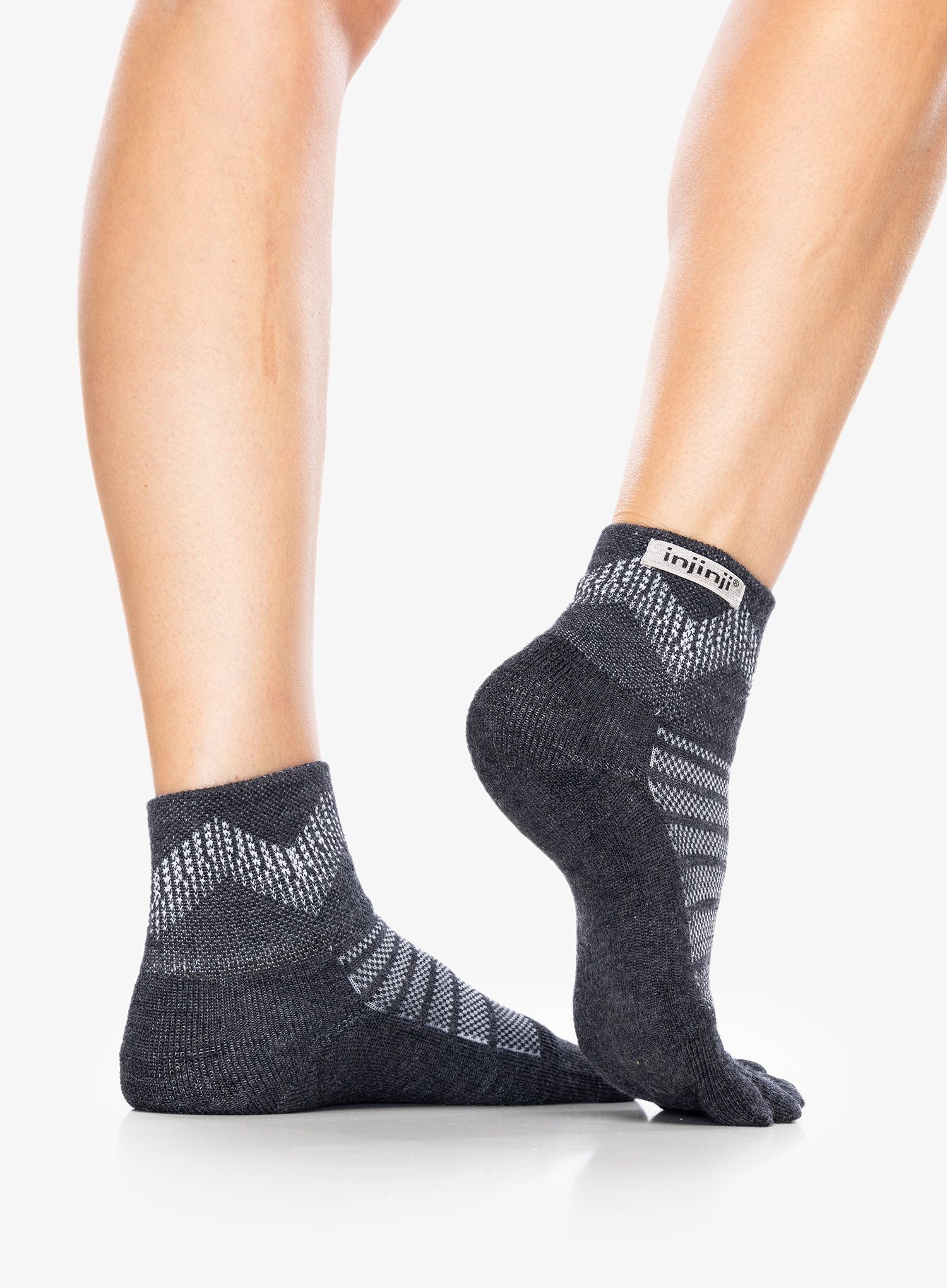 Merino ponožky Injinji Outdoor Midweight Mini-Crew Wool - slate