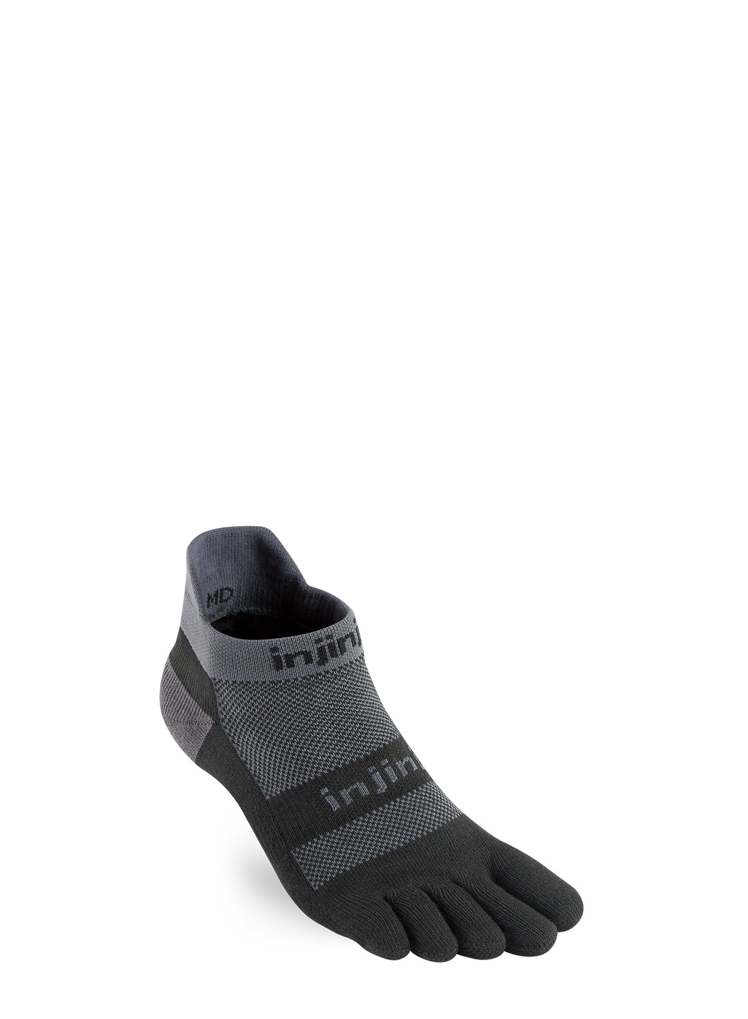 Běžecké ponožky Injinji Run Midweight No-Show - black/grey