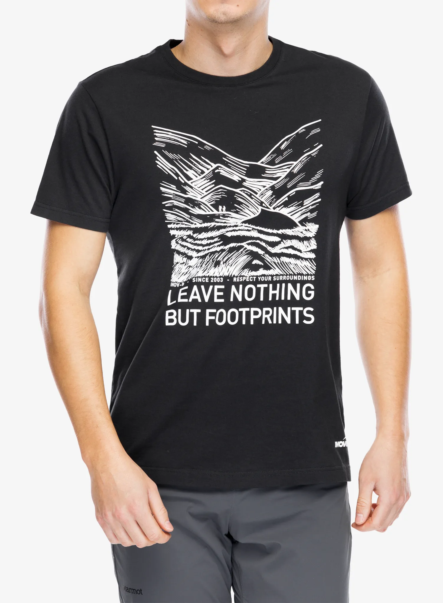 Bavlněné tričko Inov-8 Graphic T-Shirt Footprints - graphite