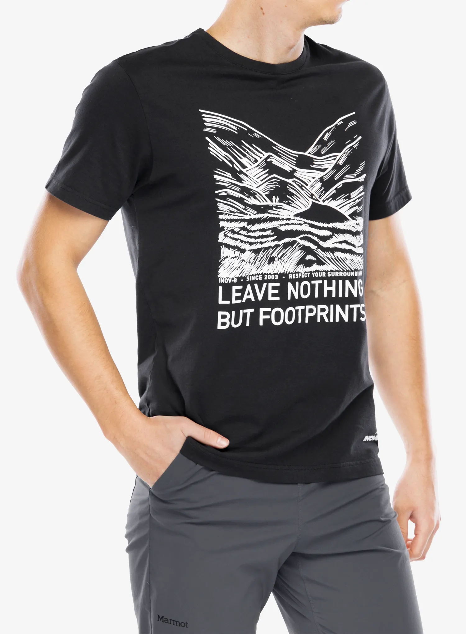 Bavlněné tričko Inov-8 Graphic T-Shirt Footprints - graphite