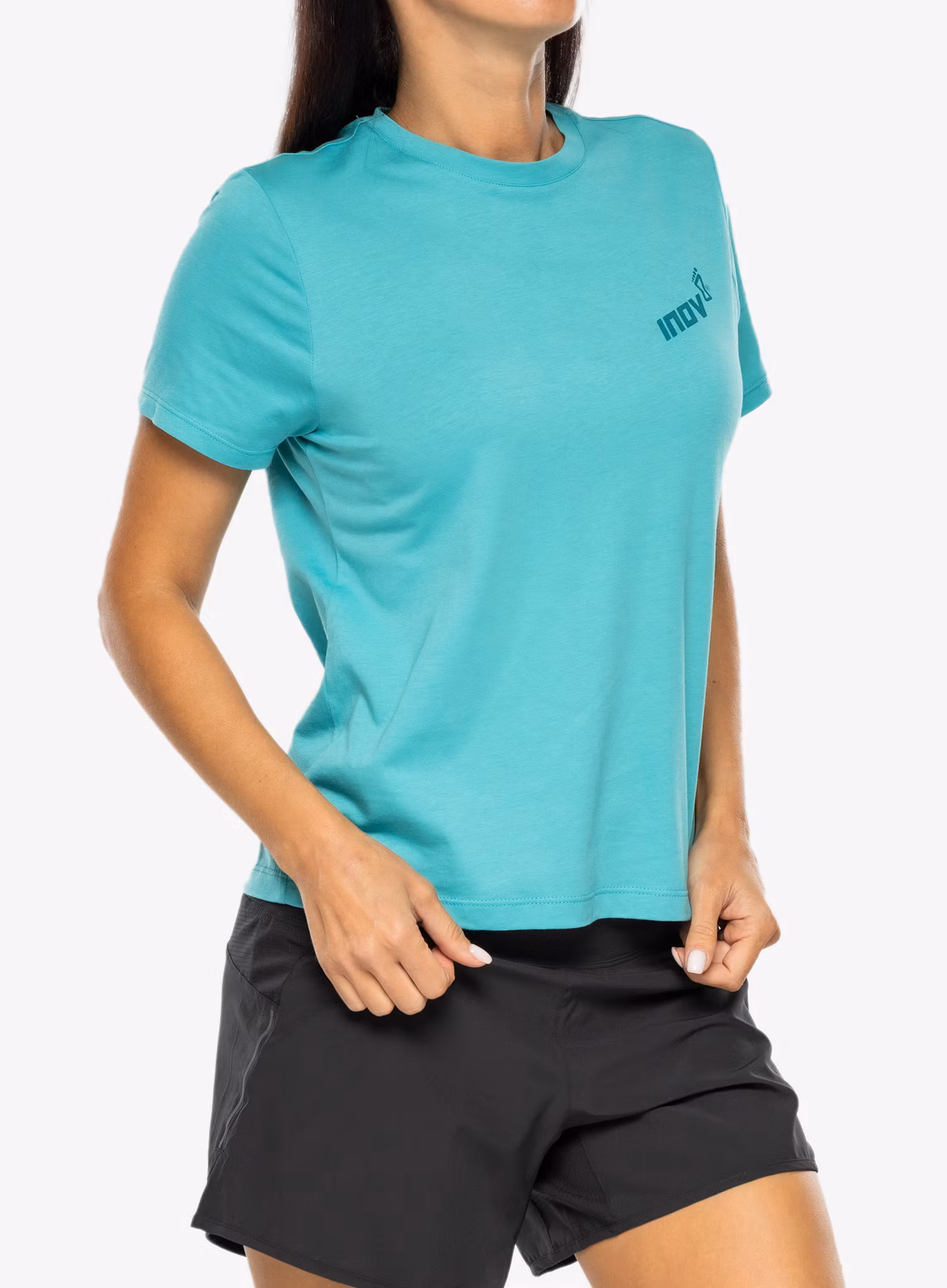 Běžecké tričko dámské Inov-8 Graphic Tee SS Brand - teal