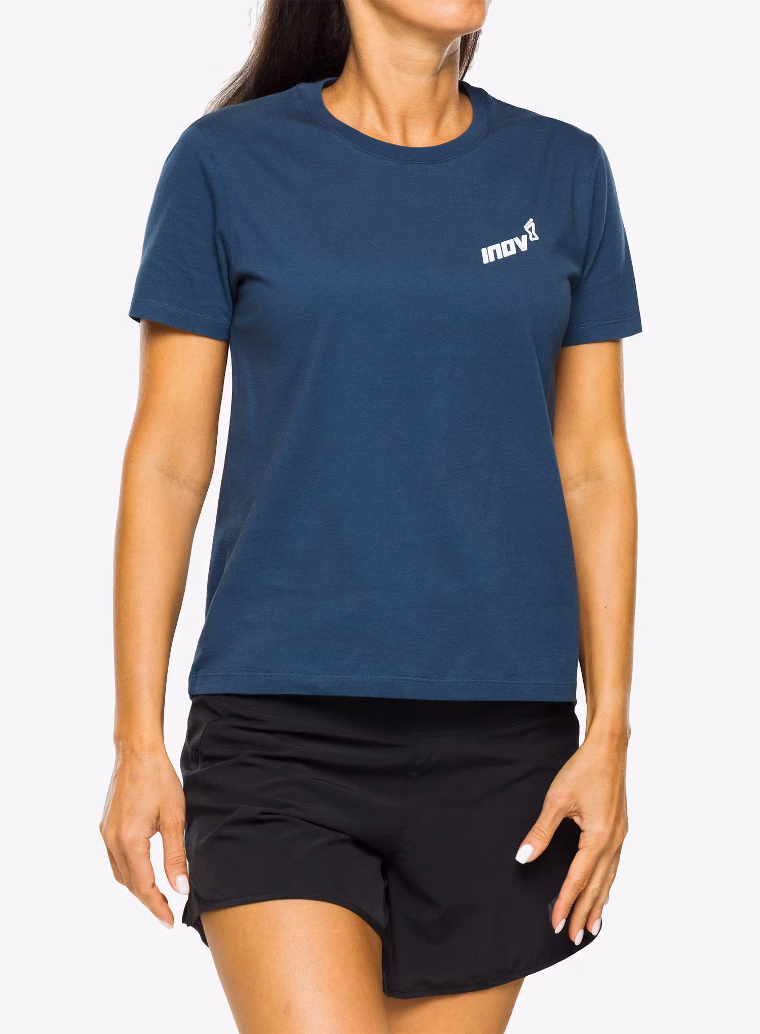 Dámské tričko s potiskem Inov-8 Graphic Tee SS Footprints - navy
