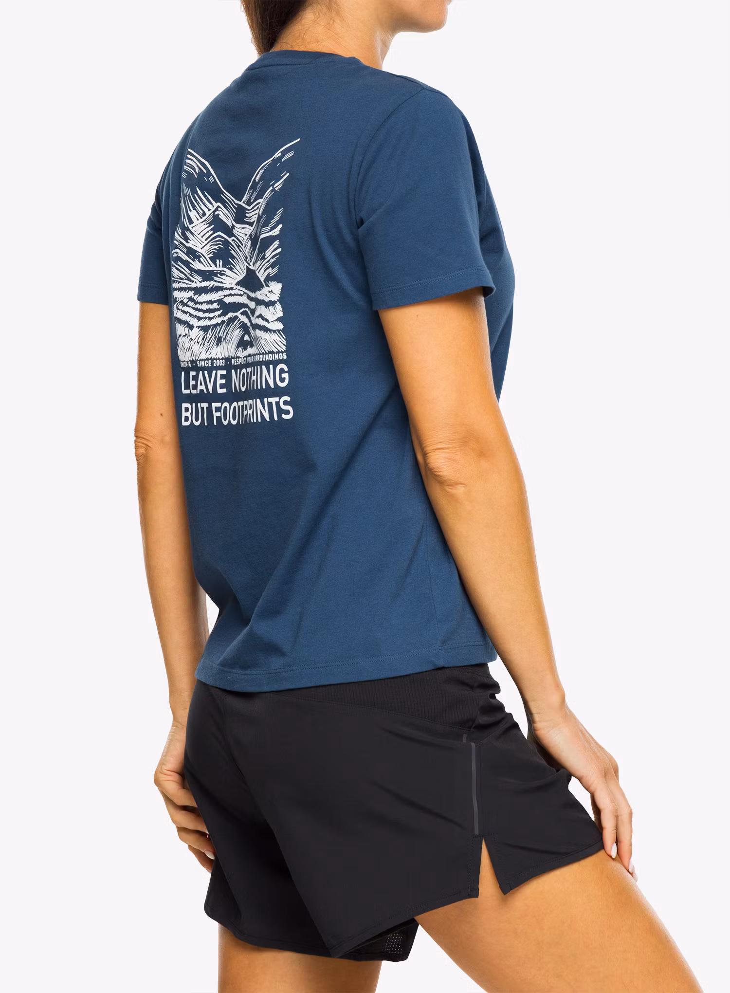 Dámské tričko s potiskem Inov-8 Graphic Tee SS Footprints - navy