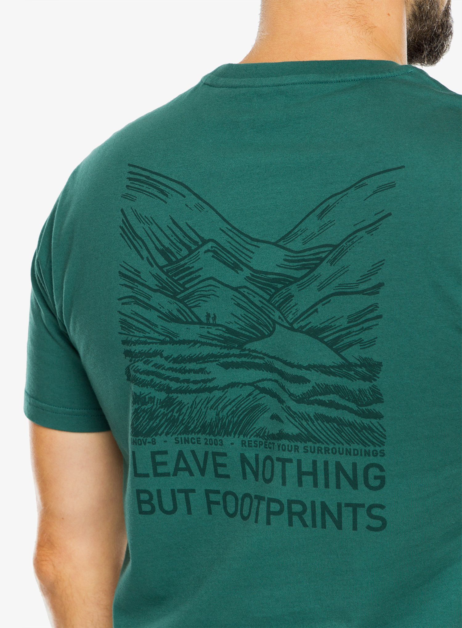 Tričko s potiskem Inov-8 Graphic Tee SS Footprints - pine