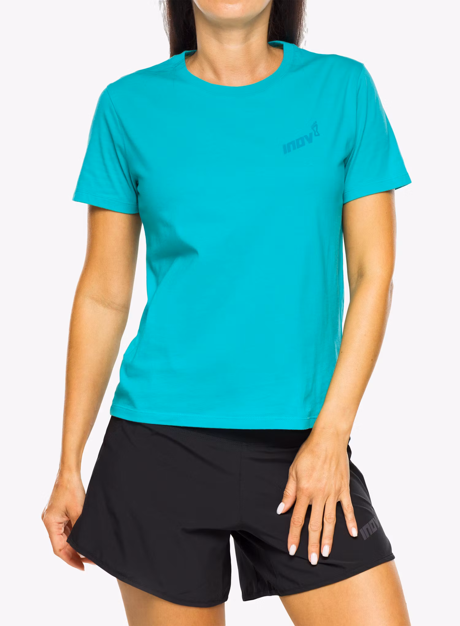 Dámské tričko s potiskem Inov-8 Graphic Tee SS Footprints - teal