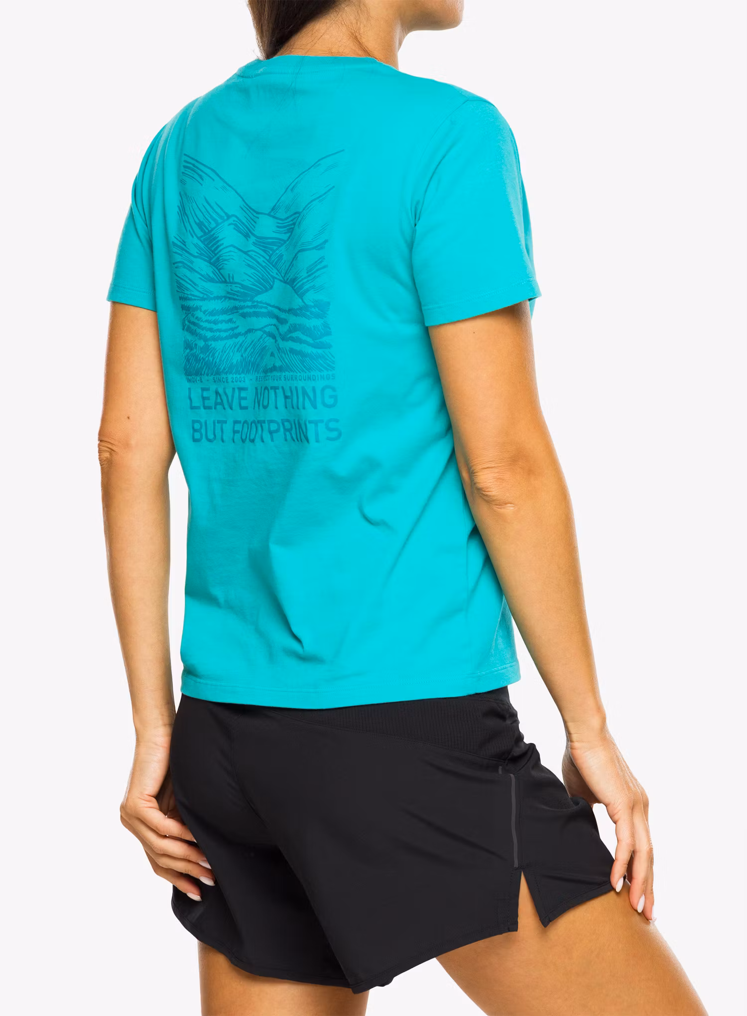 Dámské tričko s potiskem Inov-8 Graphic Tee SS Footprints - teal