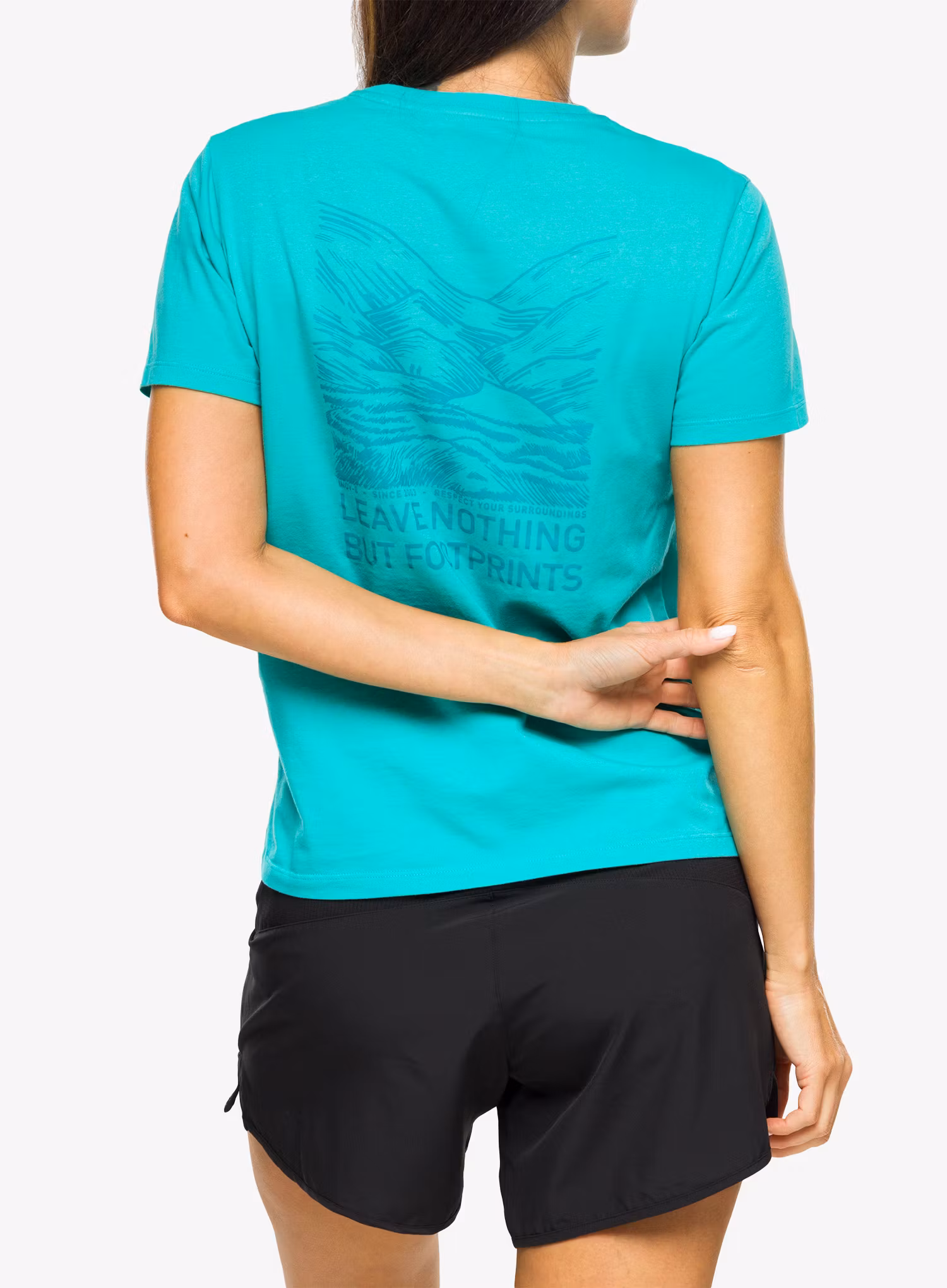 Dámské tričko s potiskem Inov-8 Graphic Tee SS Footprints - teal