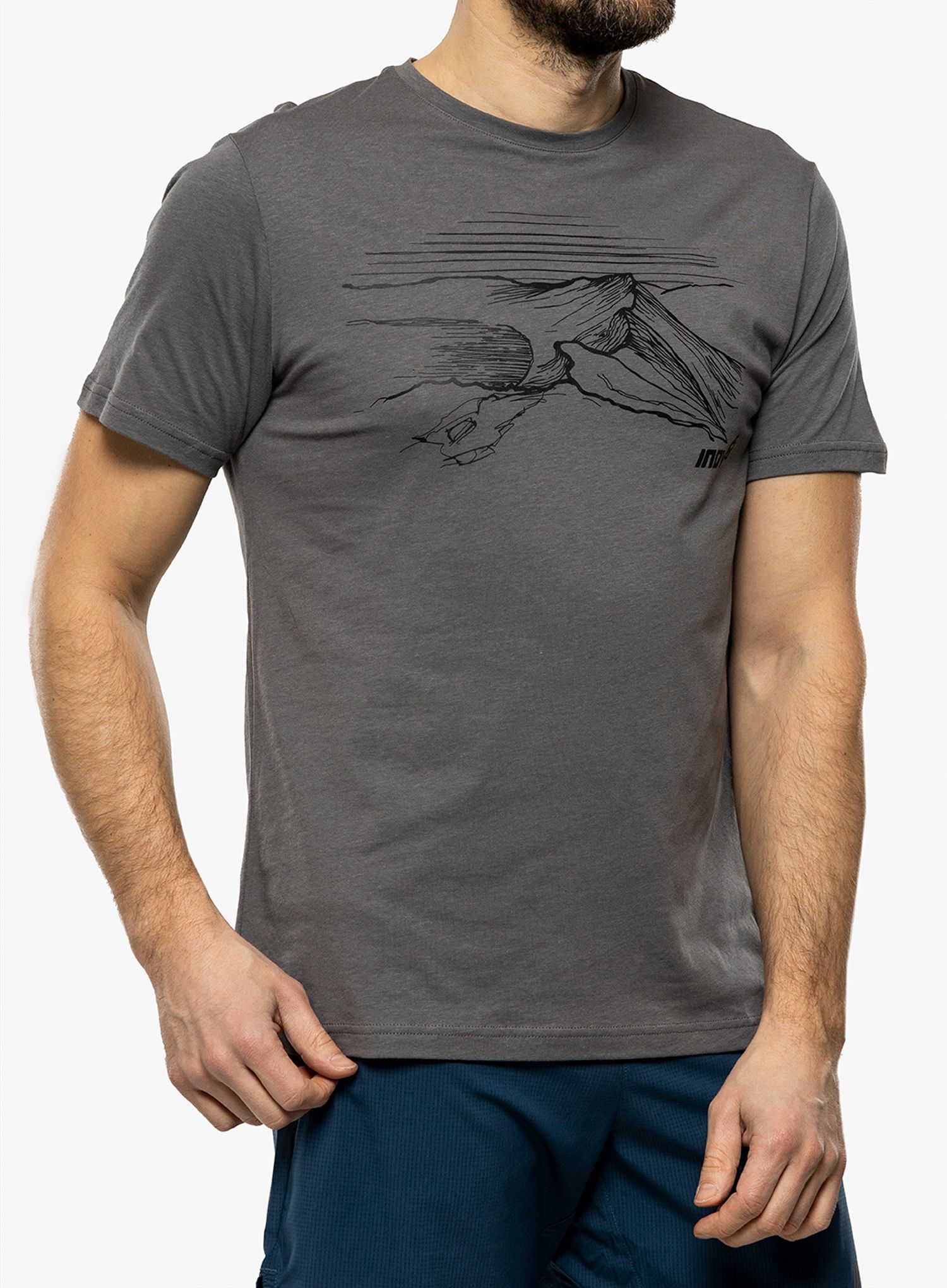 Bavlněné tričko Inov-8 Graphic Tee SS Helvellyn - grey