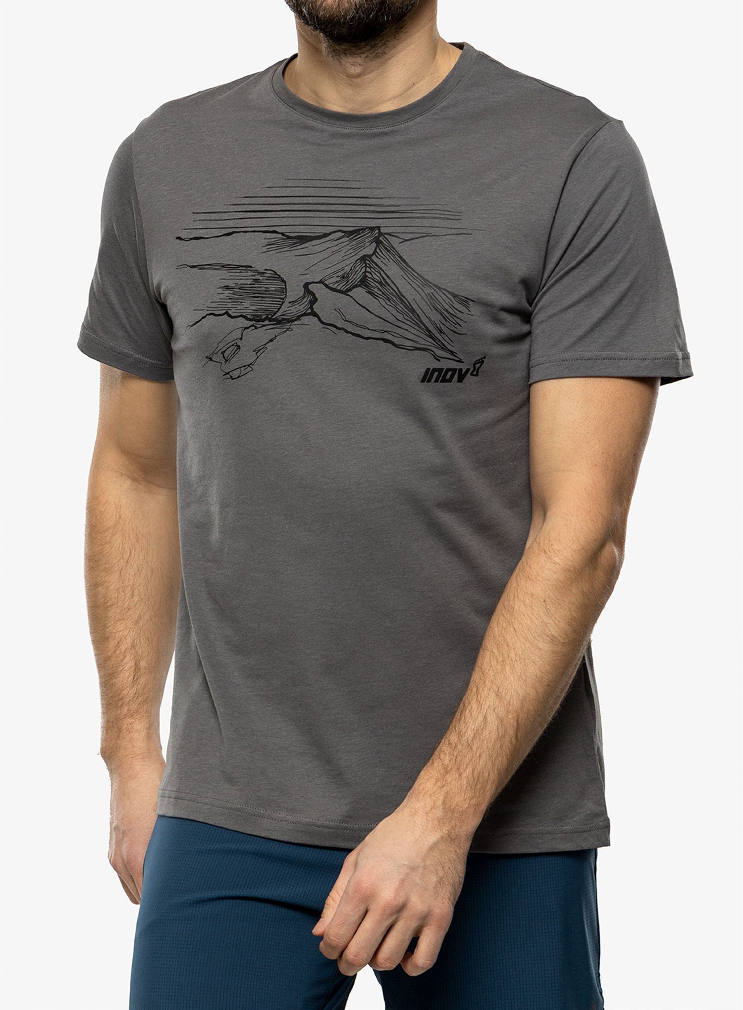 Bavlněné tričko Inov-8 Graphic Tee SS Helvellyn - grey