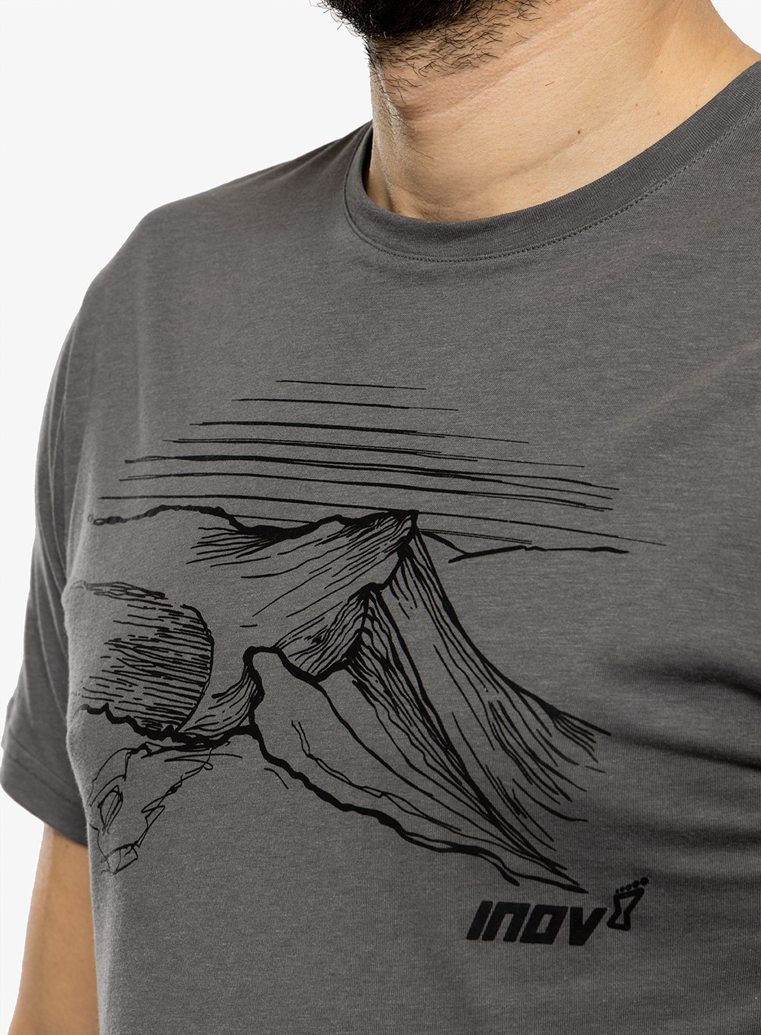 Bavlněné tričko Inov-8 Graphic Tee SS Helvellyn - grey
