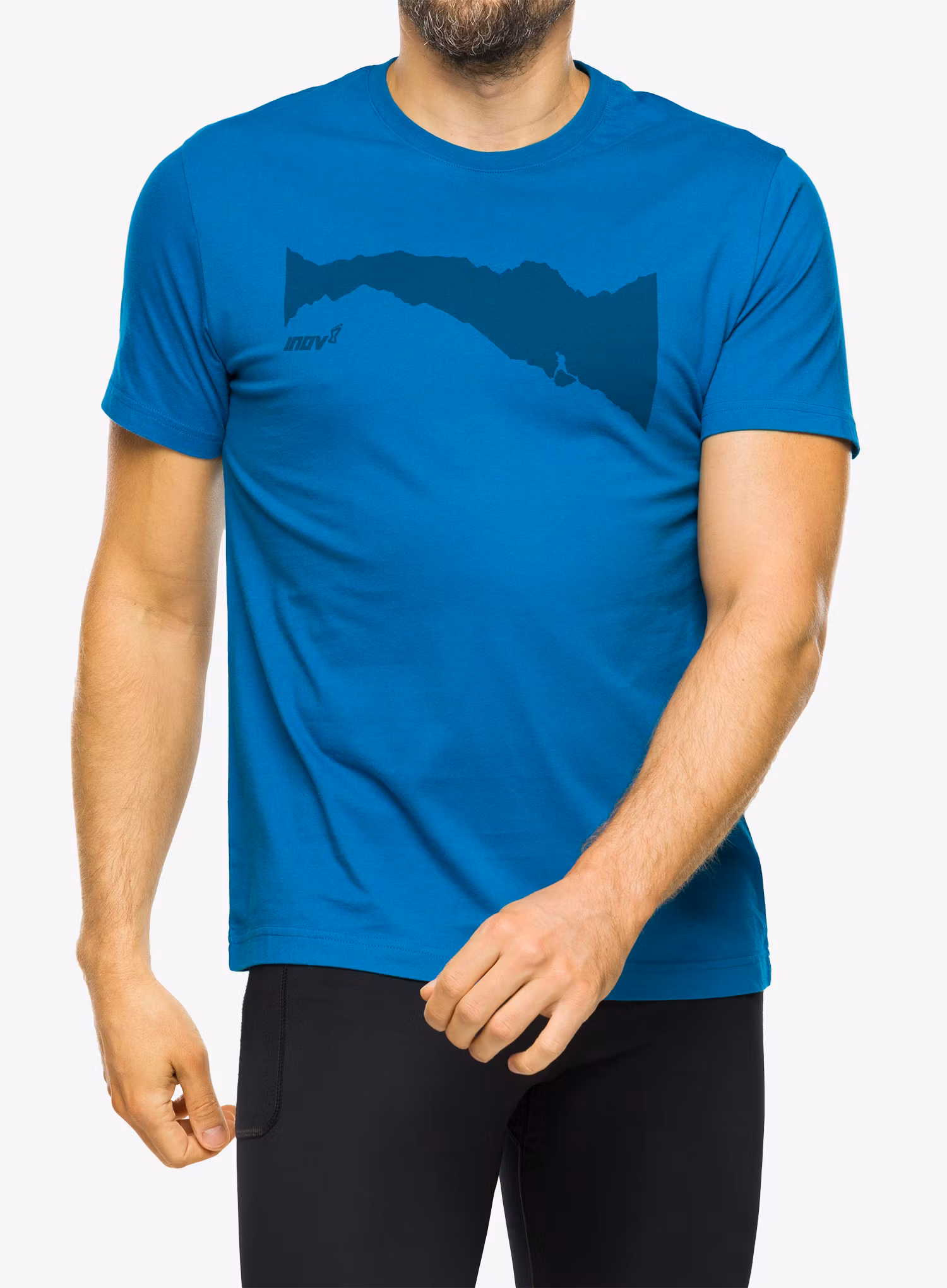 Bavlněné tričko Inov-8 Graphic Tee SS Ridge - blue