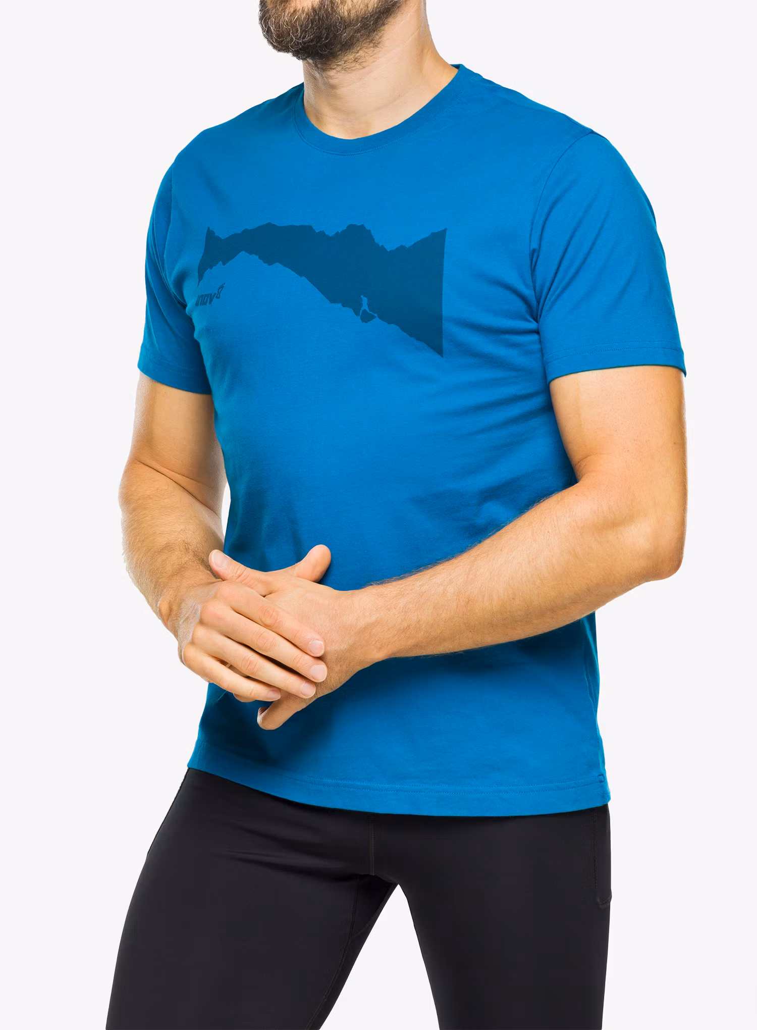 Bavlněné tričko Inov-8 Graphic Tee SS Ridge - blue