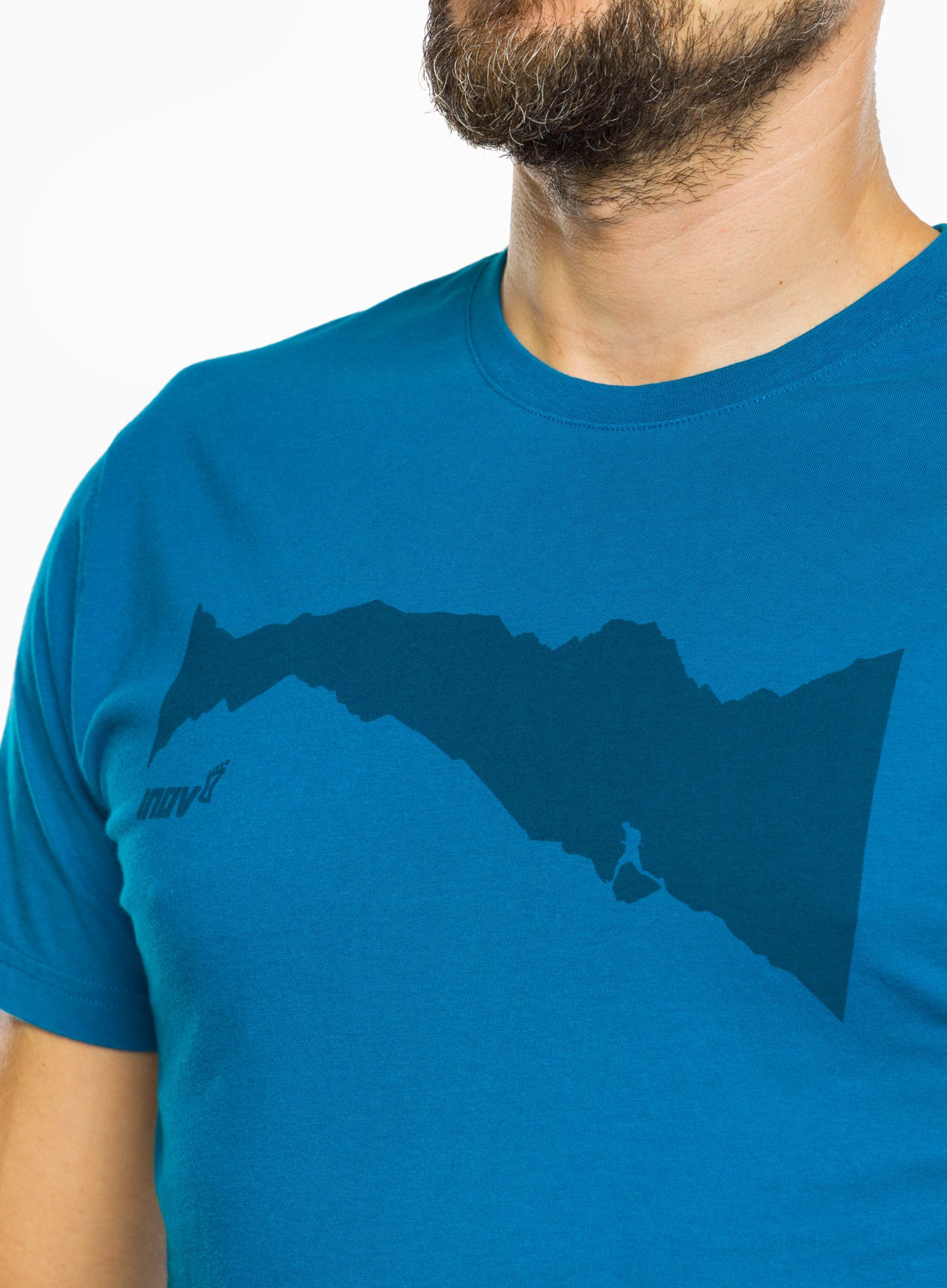 Bavlněné tričko Inov-8 Graphic Tee SS Ridge - blue