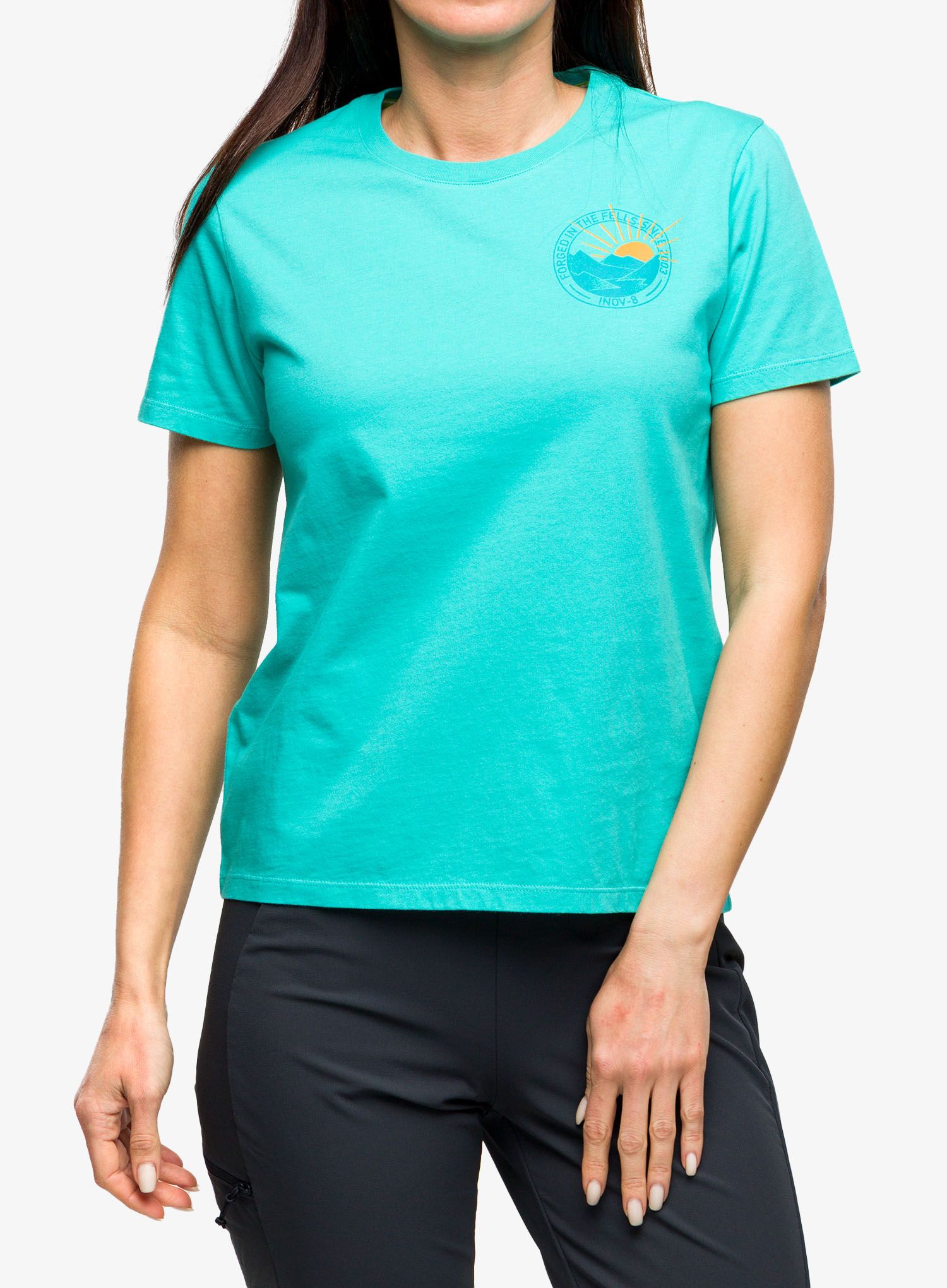 Dámské tričko s potiskem Inov-8 Graphic Tee SS '2003' - teal