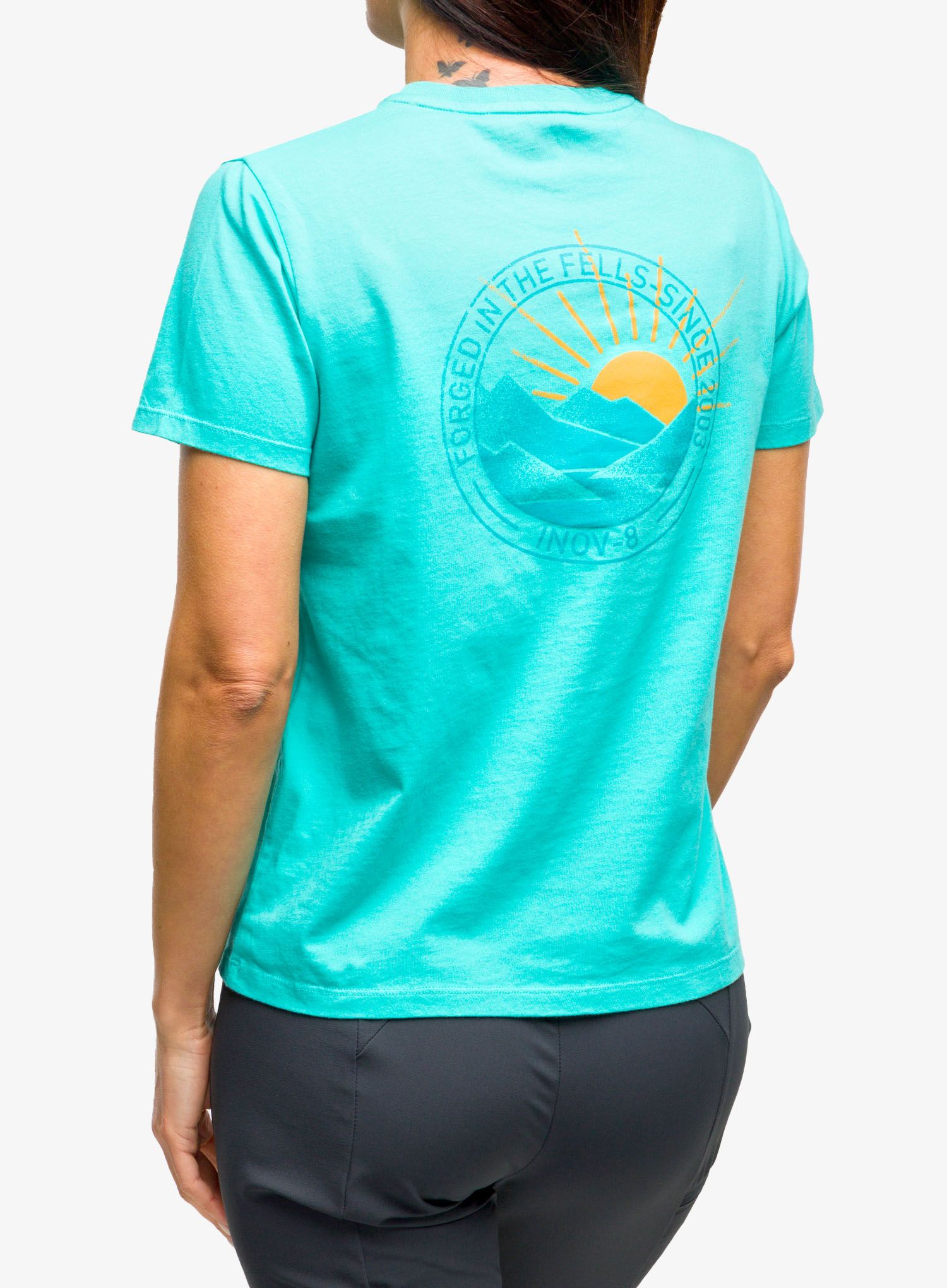 Dámské tričko s potiskem Inov-8 Graphic Tee SS '2003' - teal
