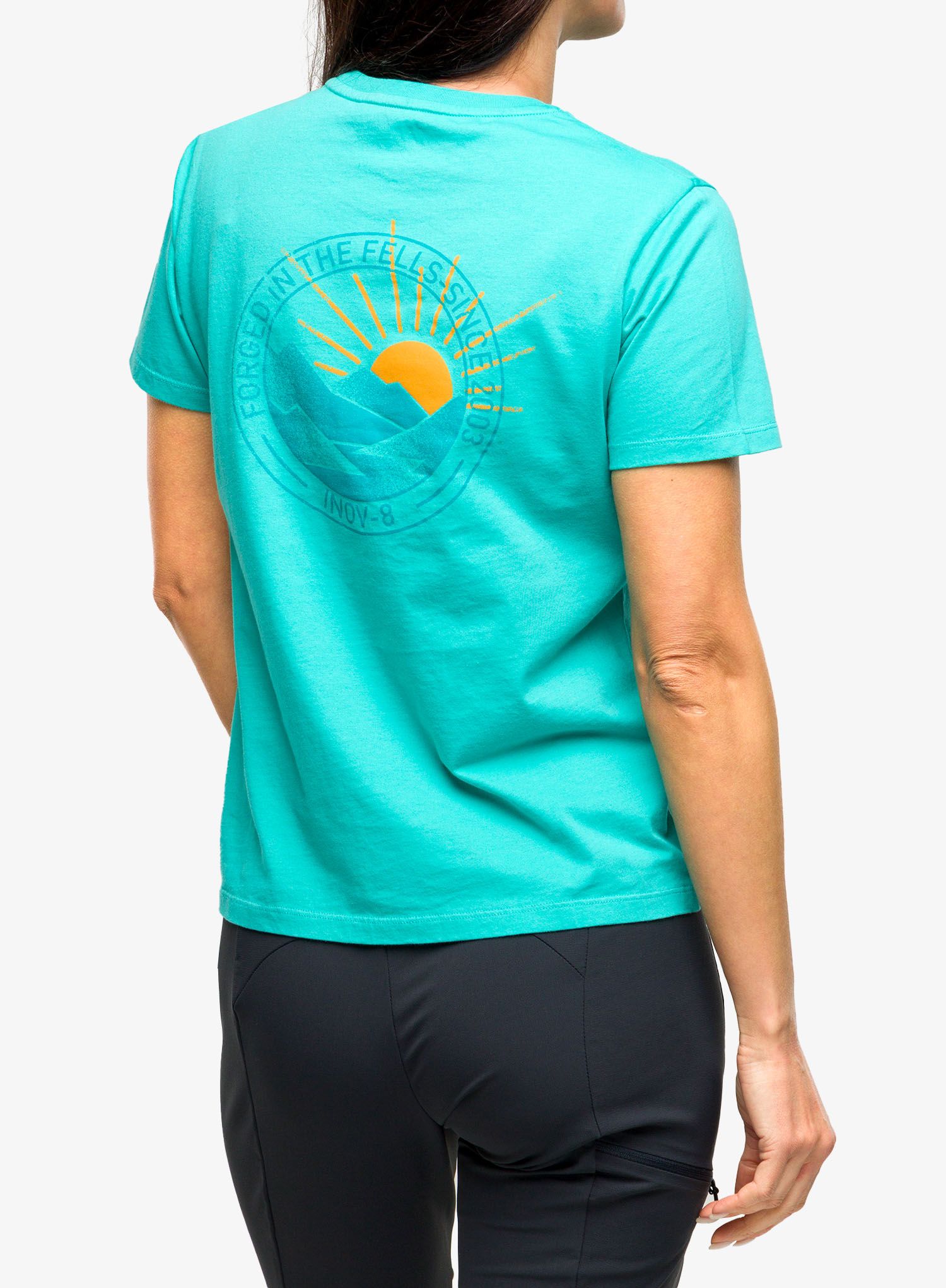 Dámské tričko s potiskem Inov-8 Graphic Tee SS '2003' - teal
