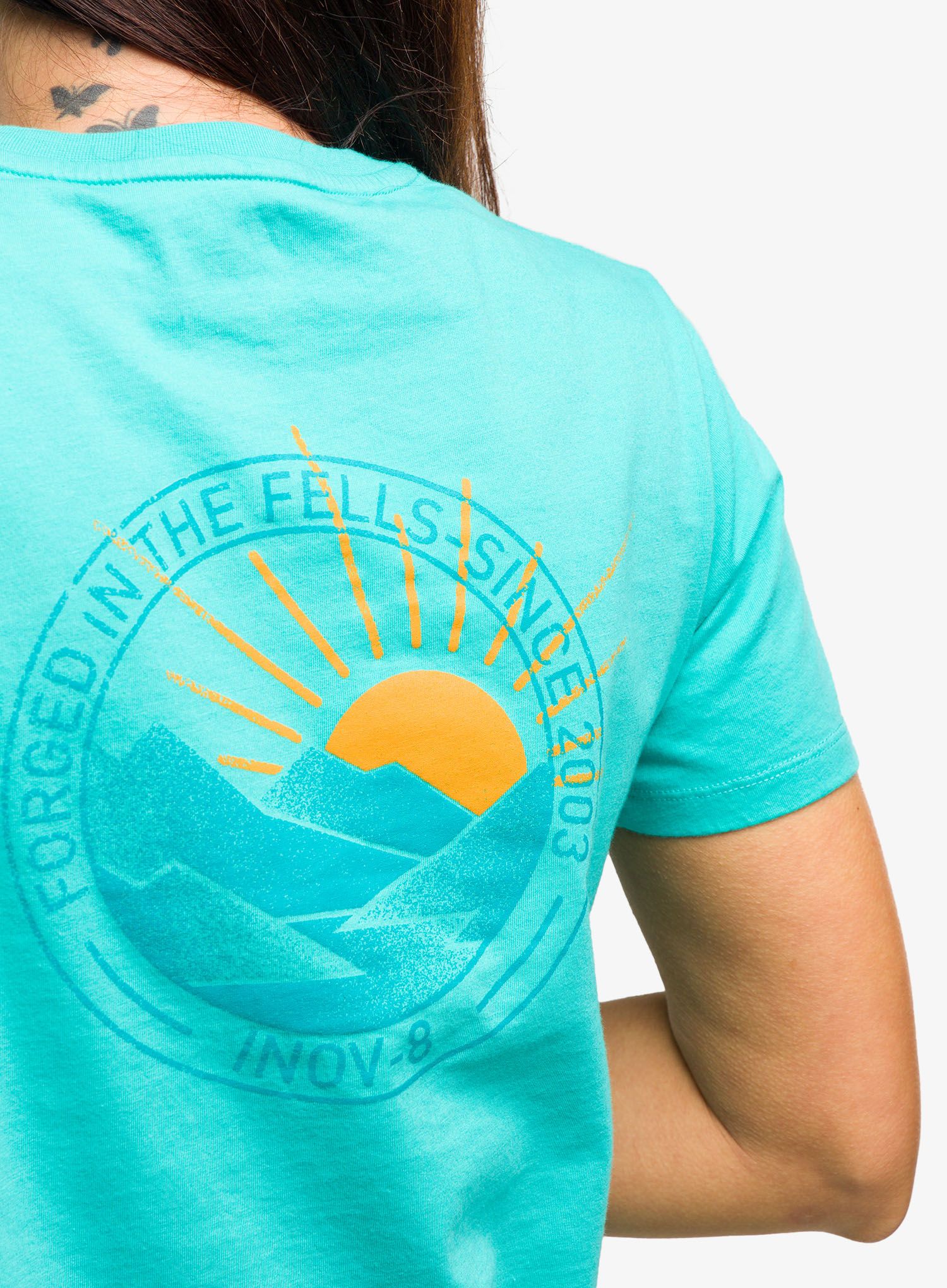 Dámské tričko s potiskem Inov-8 Graphic Tee SS '2003' - teal