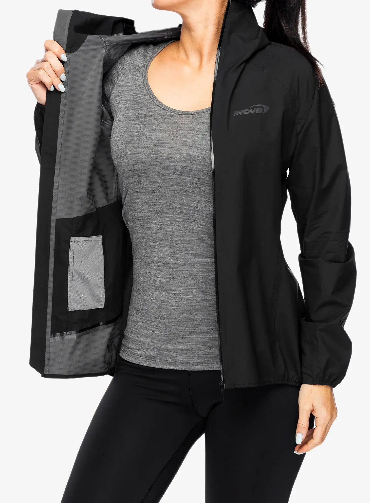 Bunda na běhání dámská Inov-8 Stormshell FZ V2 - black