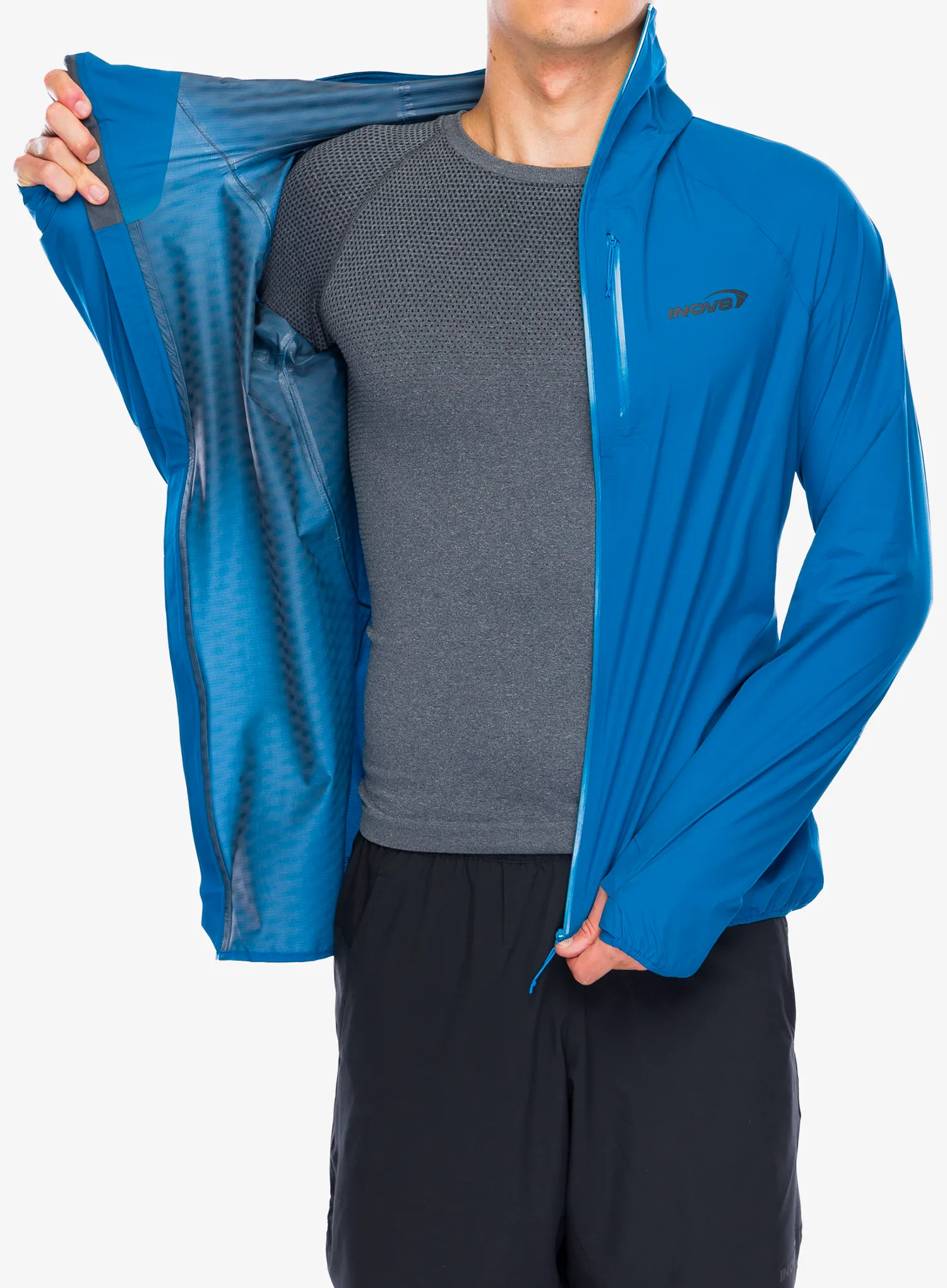 Bunda na běhání Inov-8 Stormshell FZ V2 - blue