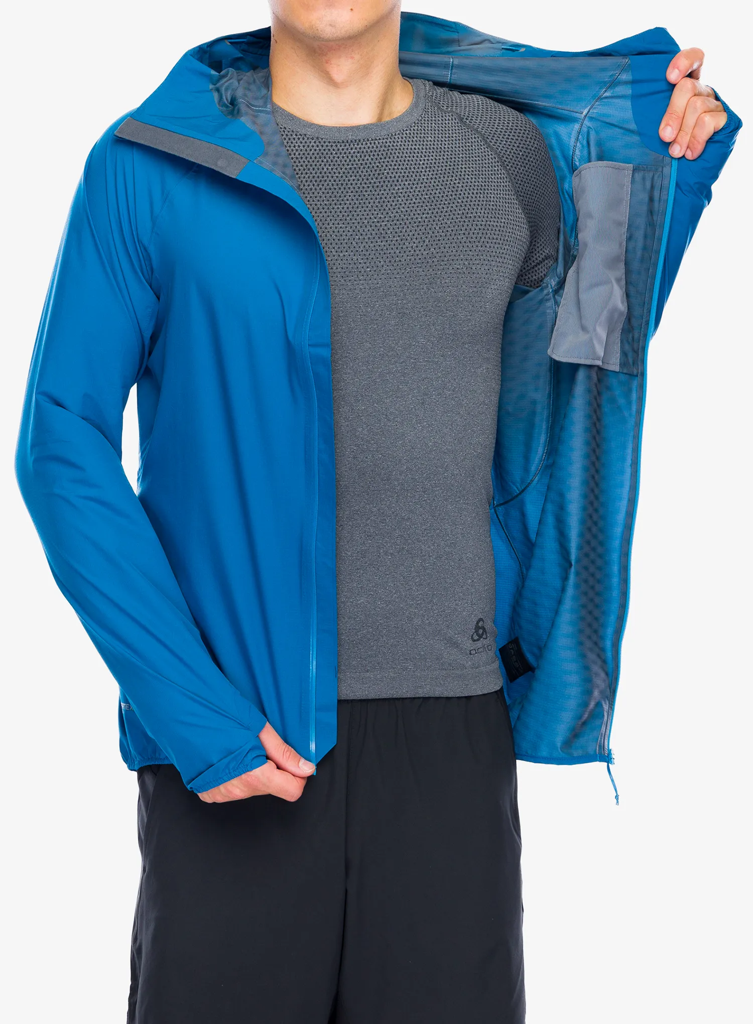 Bunda na běhání Inov-8 Stormshell FZ V2 - blue