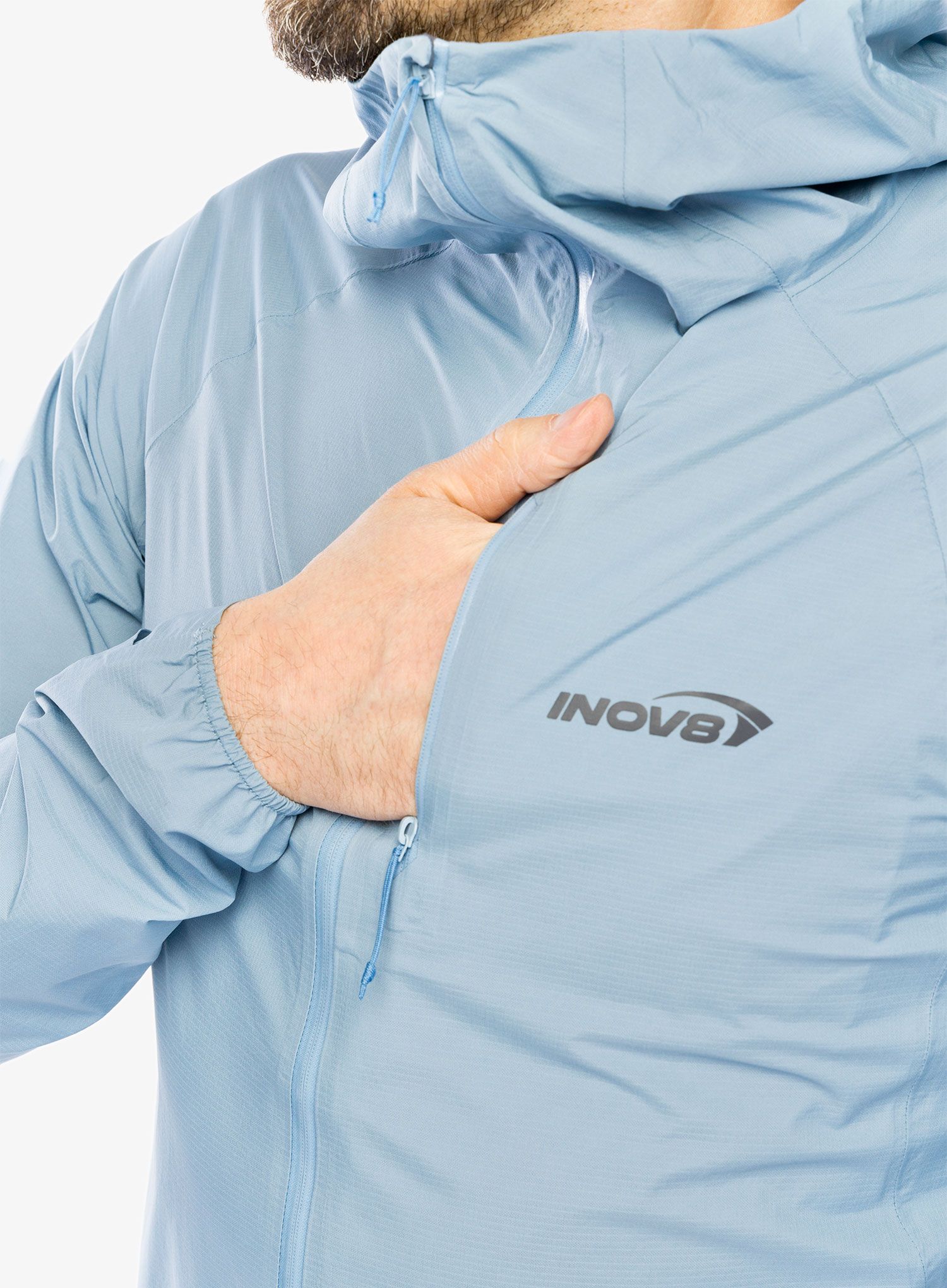 Bunda na běhání Inov-8 Stormshell FZ V2 - blue grey