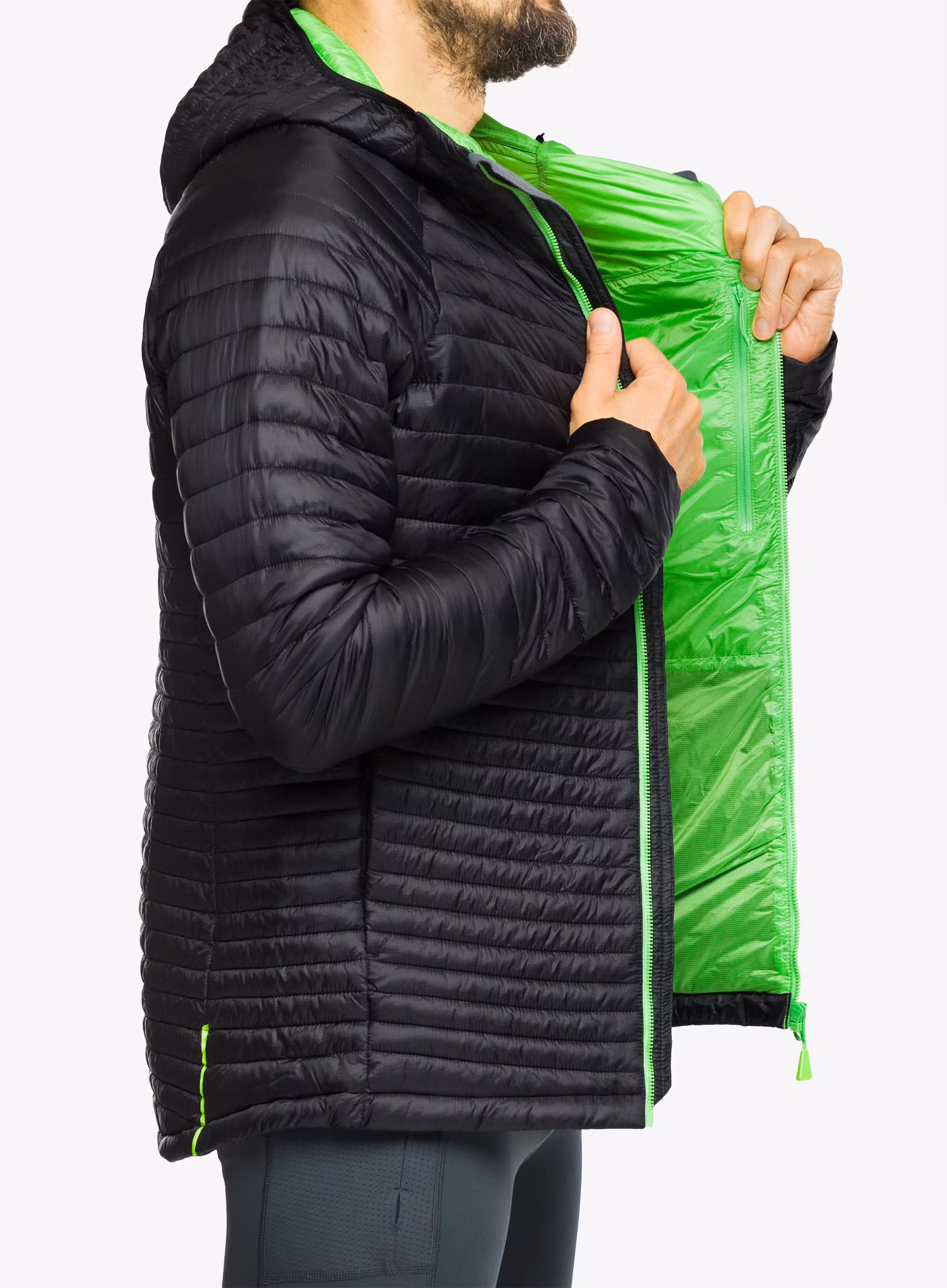 Zateplená bunda Inov-8 Thermoshell Pro Full-Zip - black/green