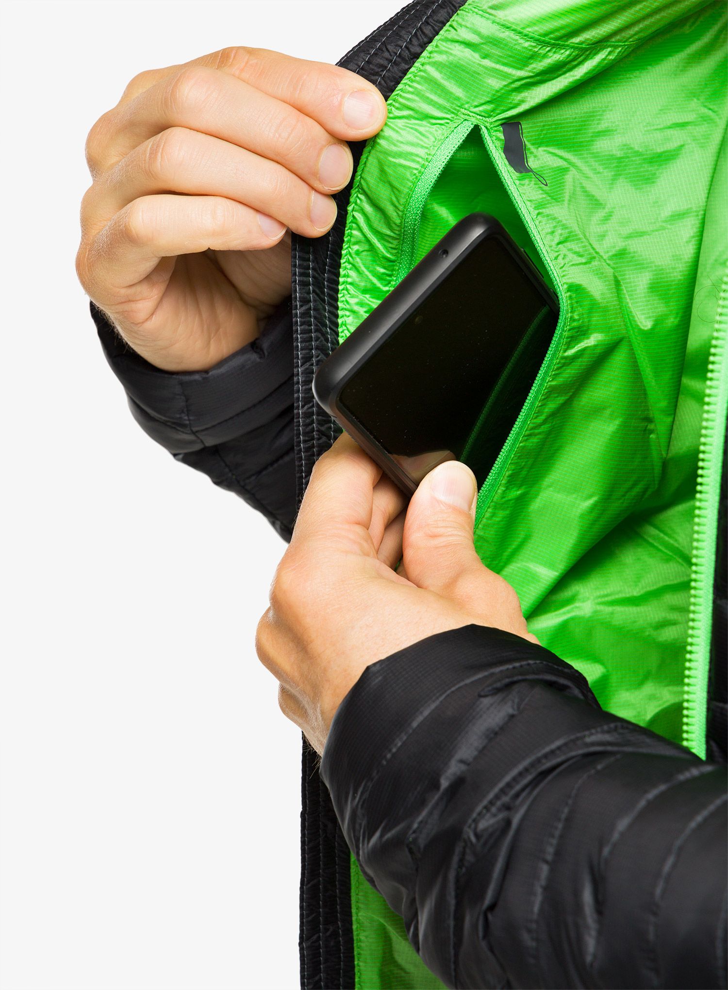 Zateplená bunda Inov-8 Thermoshell Pro Full-Zip - black/green