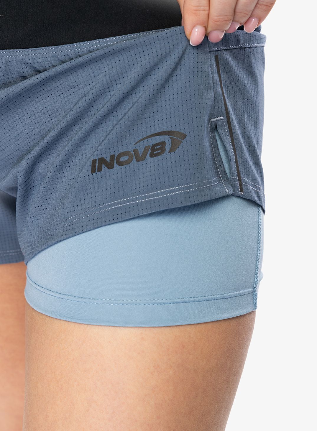 Běžecké kraťasy dámské Inov-8 Trailfly Ultra 3 2in1 Short - slate/blue grey