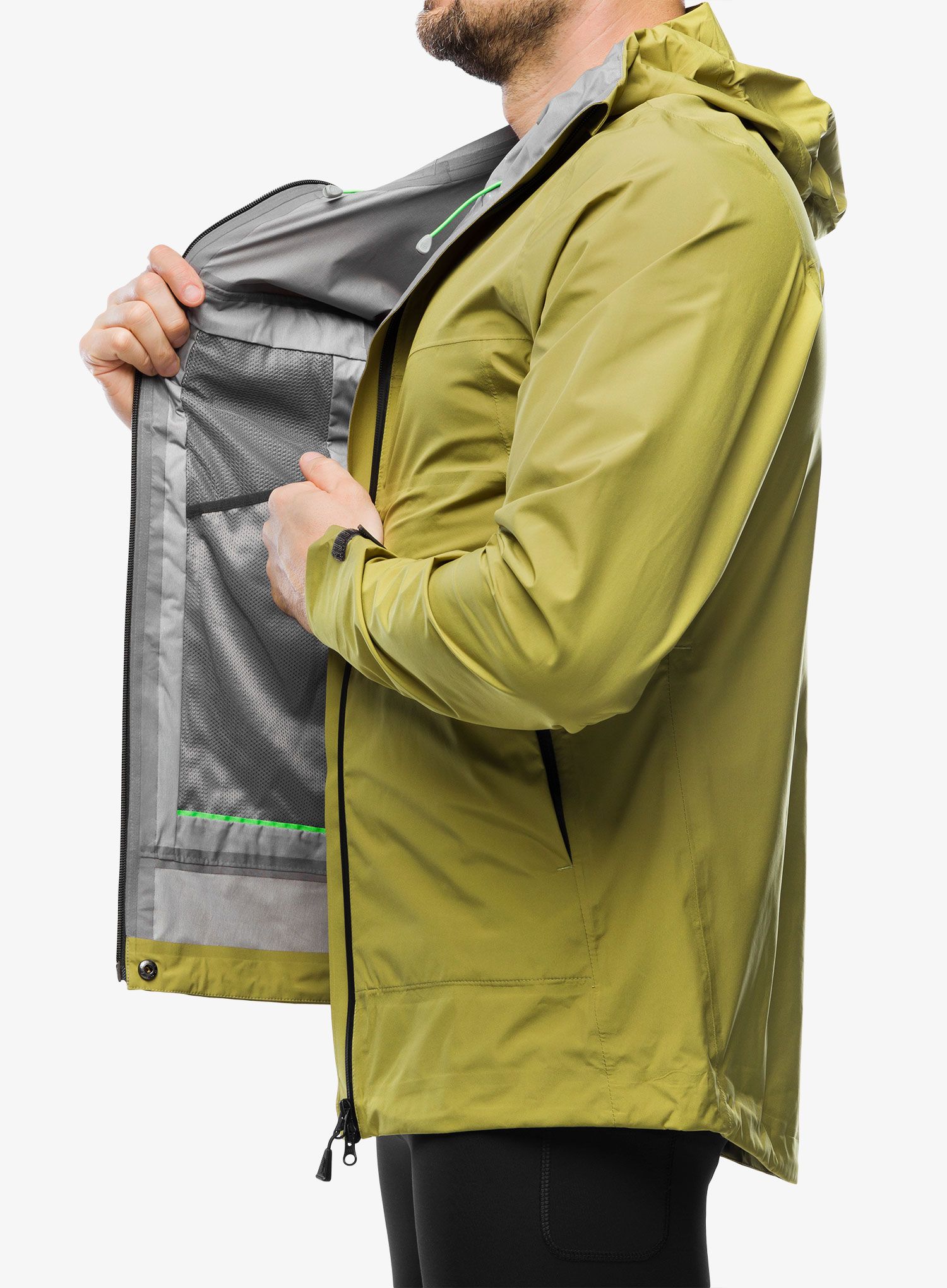 Bunda na běhání Inov-8 Venturelite Jacket FZ - green