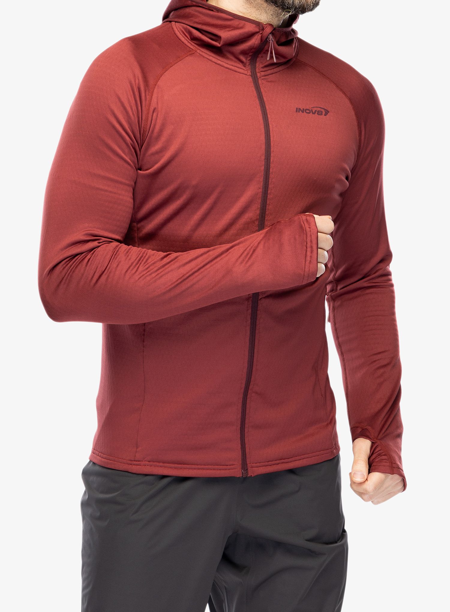 Rozepínací mikina Inov-8 Venturelite Mid Hoodie FZ - burgundy
