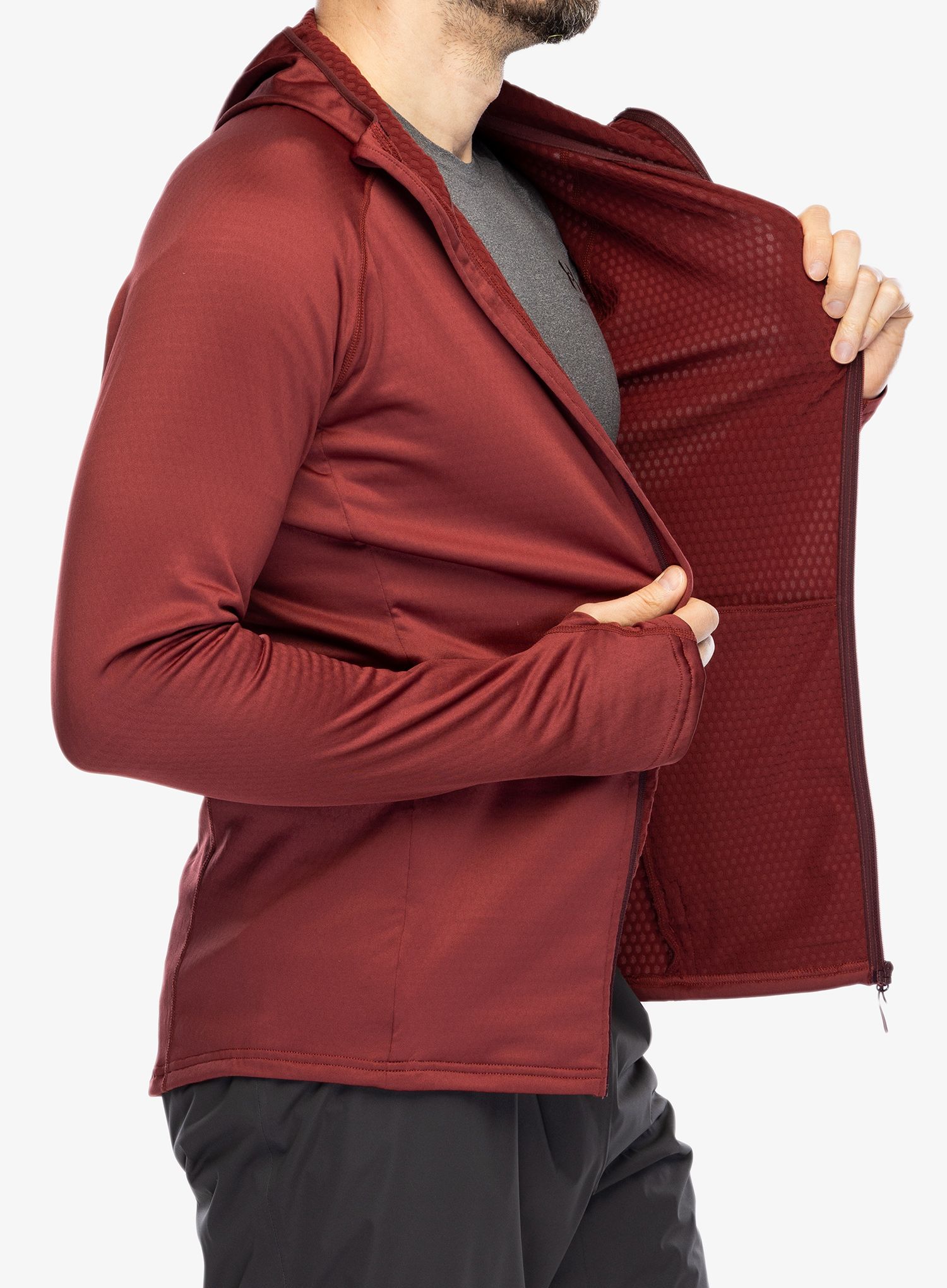 Rozepínací mikina Inov-8 Venturelite Mid Hoodie FZ - burgundy