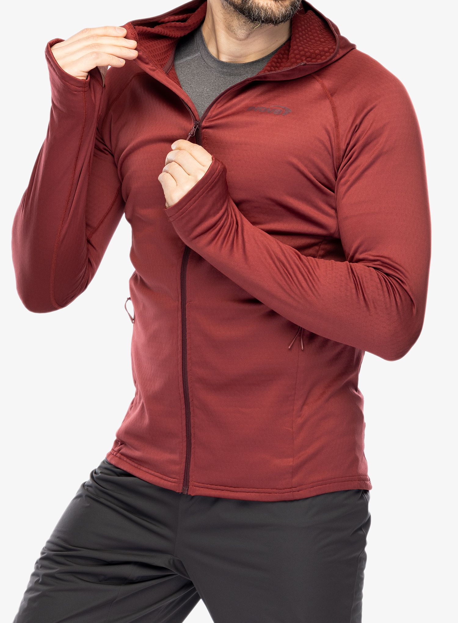 Rozepínací mikina Inov-8 Venturelite Mid Hoodie FZ - burgundy