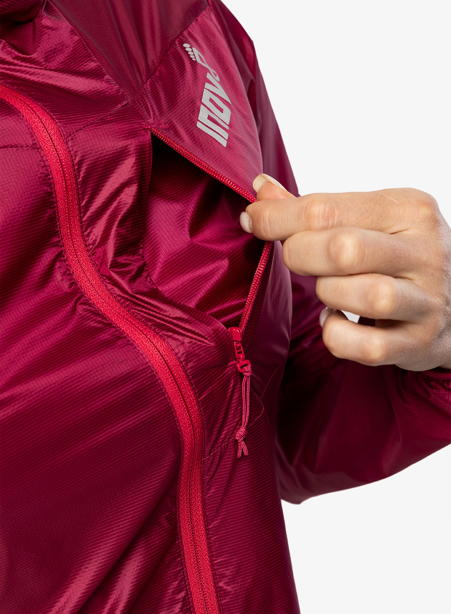 Dámská větruodolná bunda Inov-8 Windshell FZ - pink