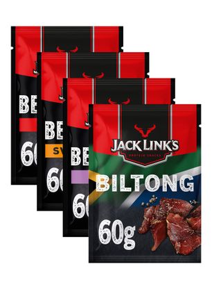 Sada Jack Link's 4-Pack Beef Jerky 3 x 60 g + Biltong 1 x 60 g