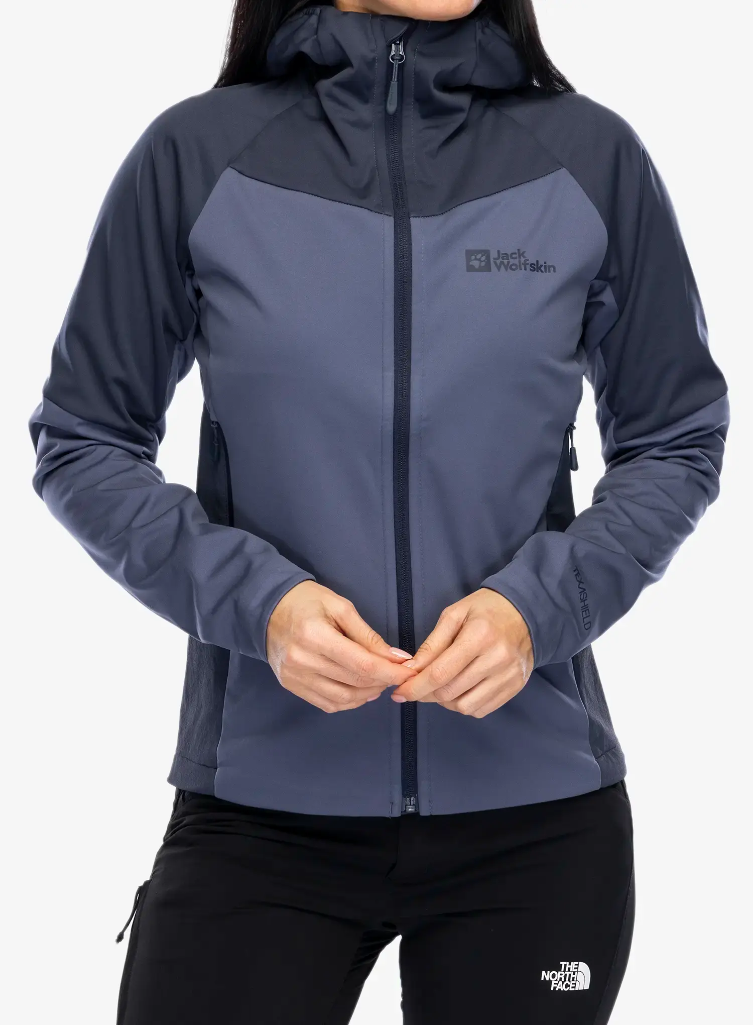 Softshellová bunda dámská Jack Wolfskin Brisstal Hoody - dolphin