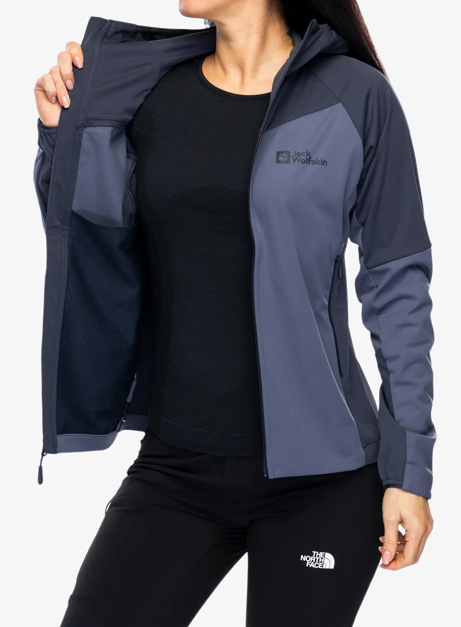 Softshellová bunda dámská Jack Wolfskin Brisstal Hoody - dolphin