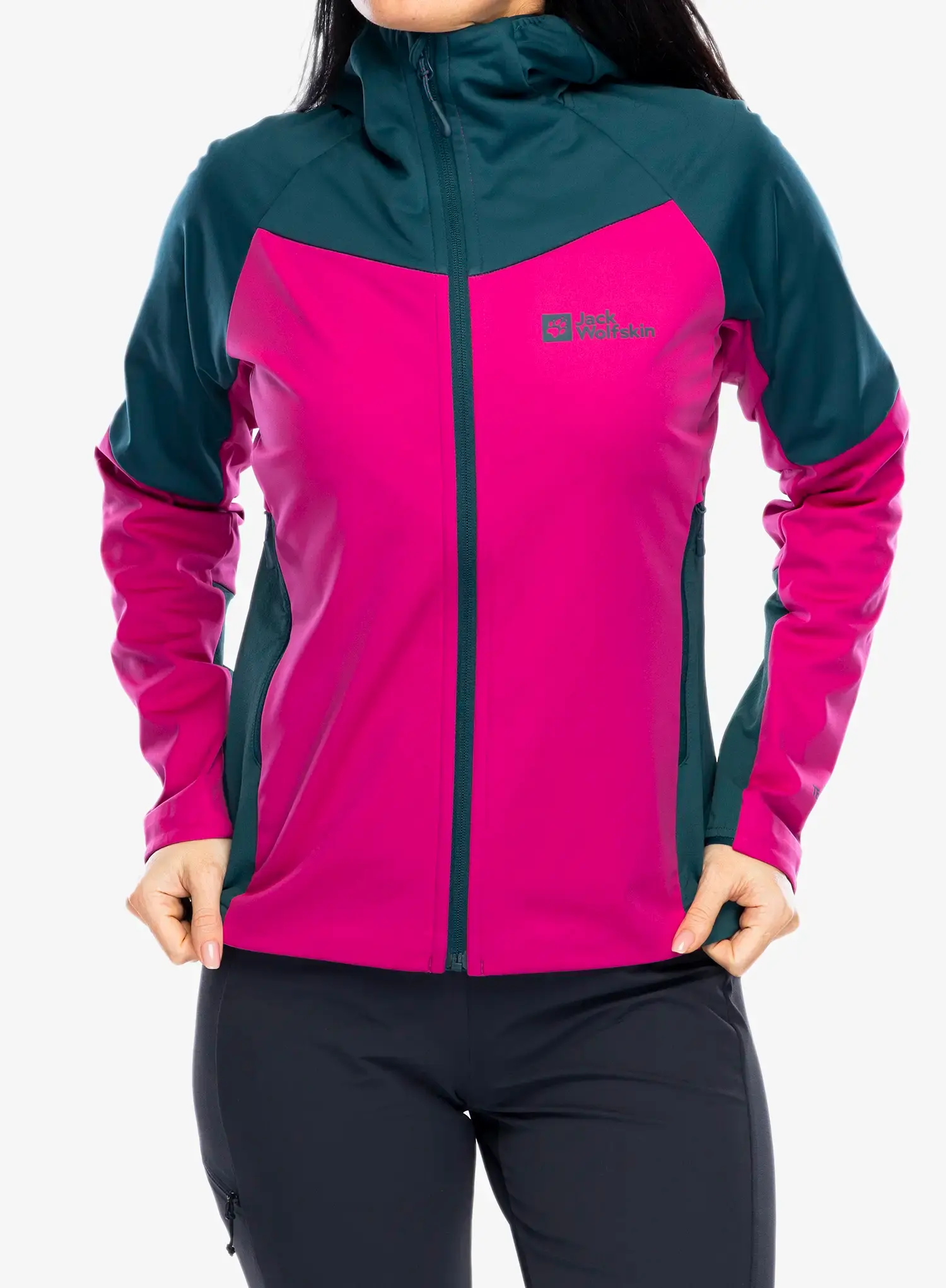 Softshellová bunda dámská Jack Wolfskin Brisstal Hoody - new magenta