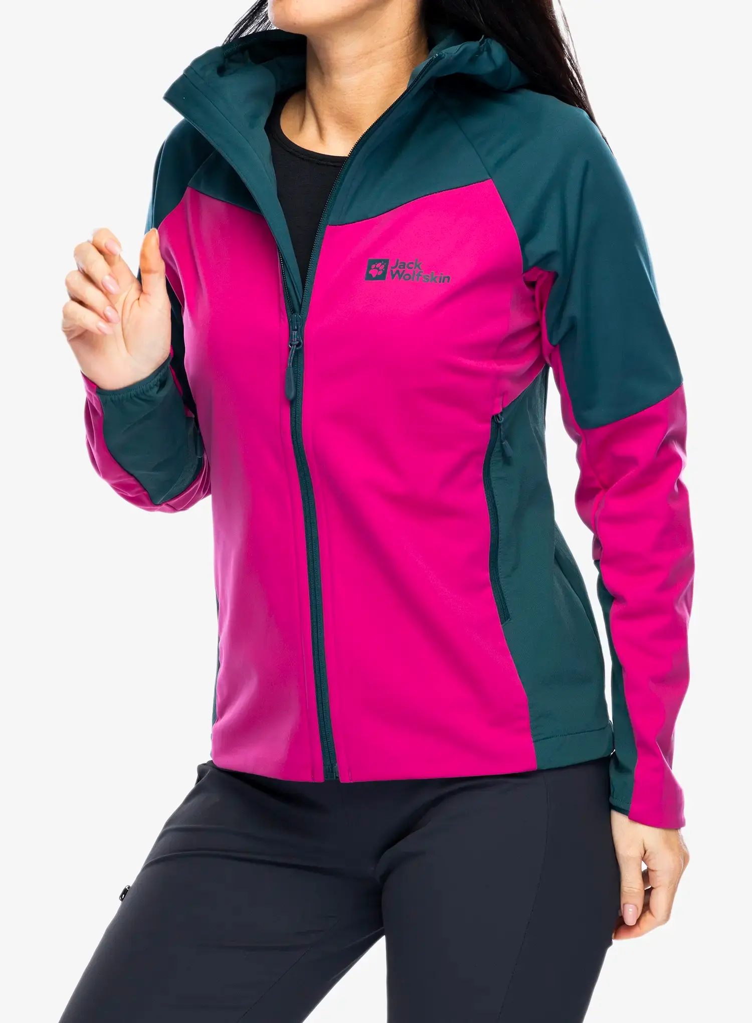 Softshellová bunda dámská Jack Wolfskin Brisstal Hoody - new magenta