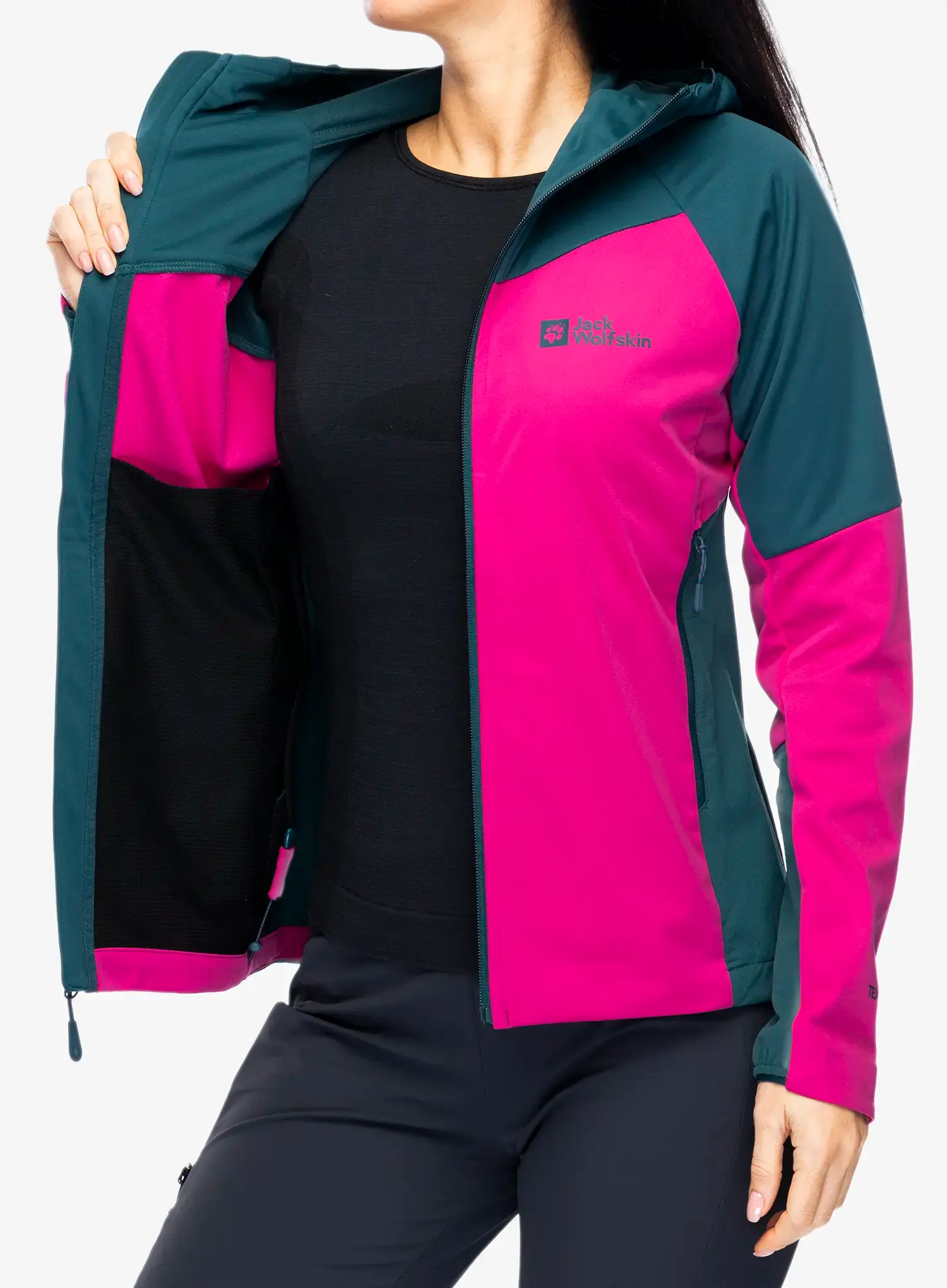 Softshellová bunda dámská Jack Wolfskin Brisstal Hoody - new magenta