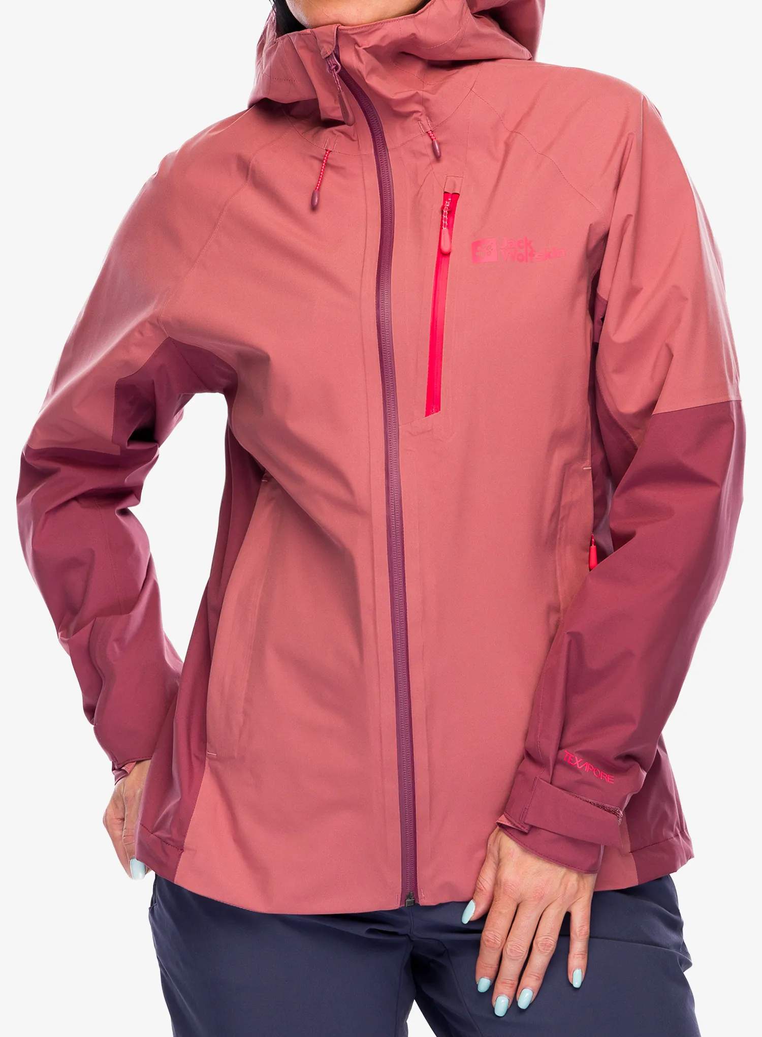 Dámská nepromokavá bunda s membránou Jack Wolfskin Eagle Peak 2L Jacket - mineral red
