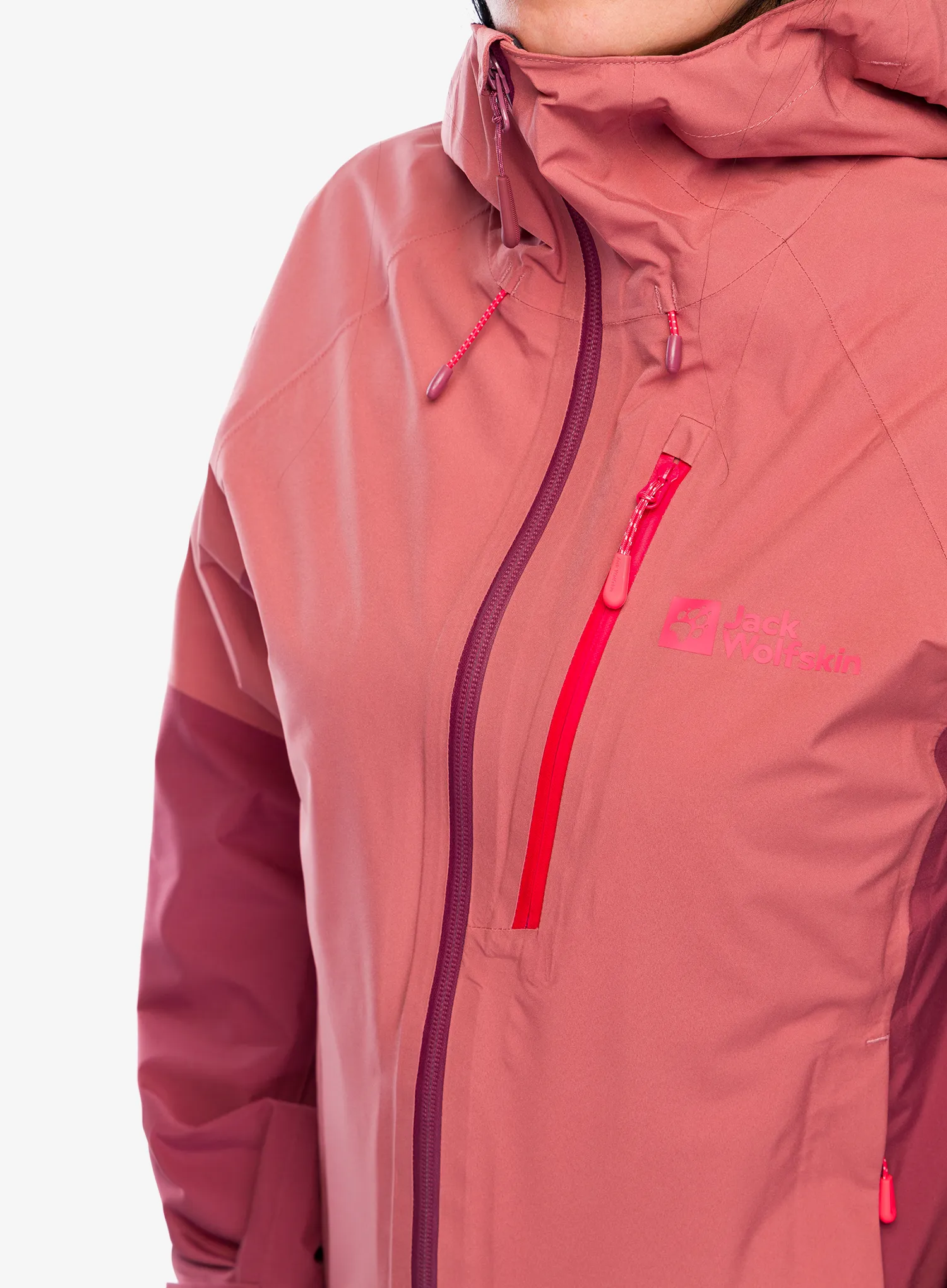 Dámská nepromokavá bunda s membránou Jack Wolfskin Eagle Peak 2L Jacket - mineral red