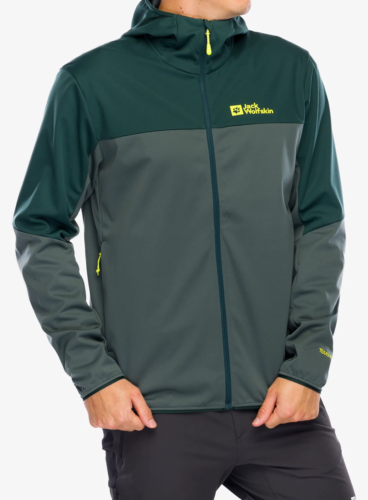 Softshellová bunda Jack Wolfskin Feldberg Hoody - slate green