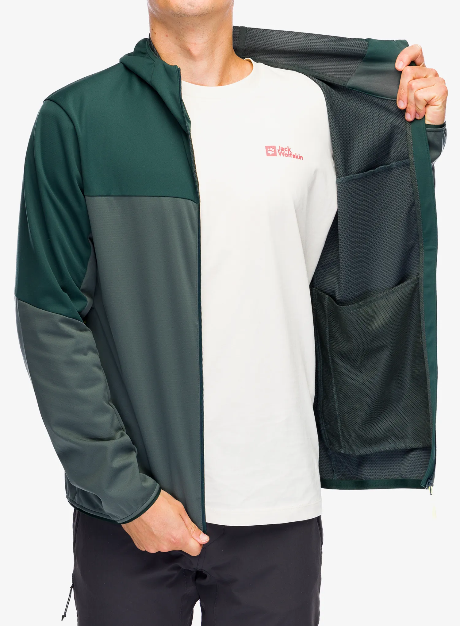 Softshellová bunda Jack Wolfskin Feldberg Hoody - slate green