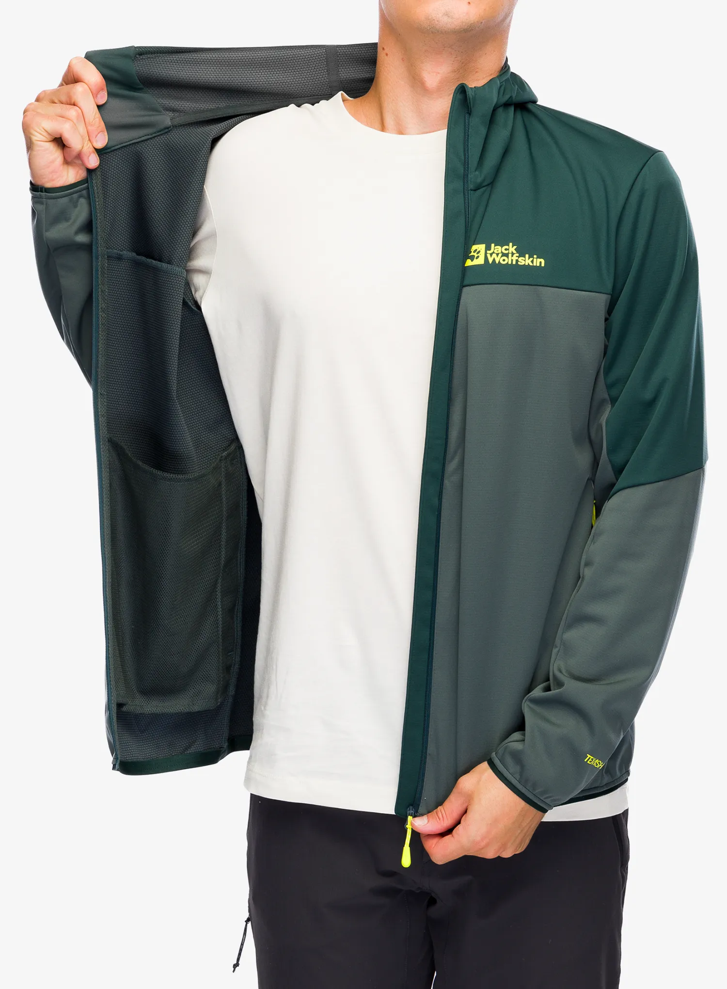 Softshellová bunda Jack Wolfskin Feldberg Hoody - slate green