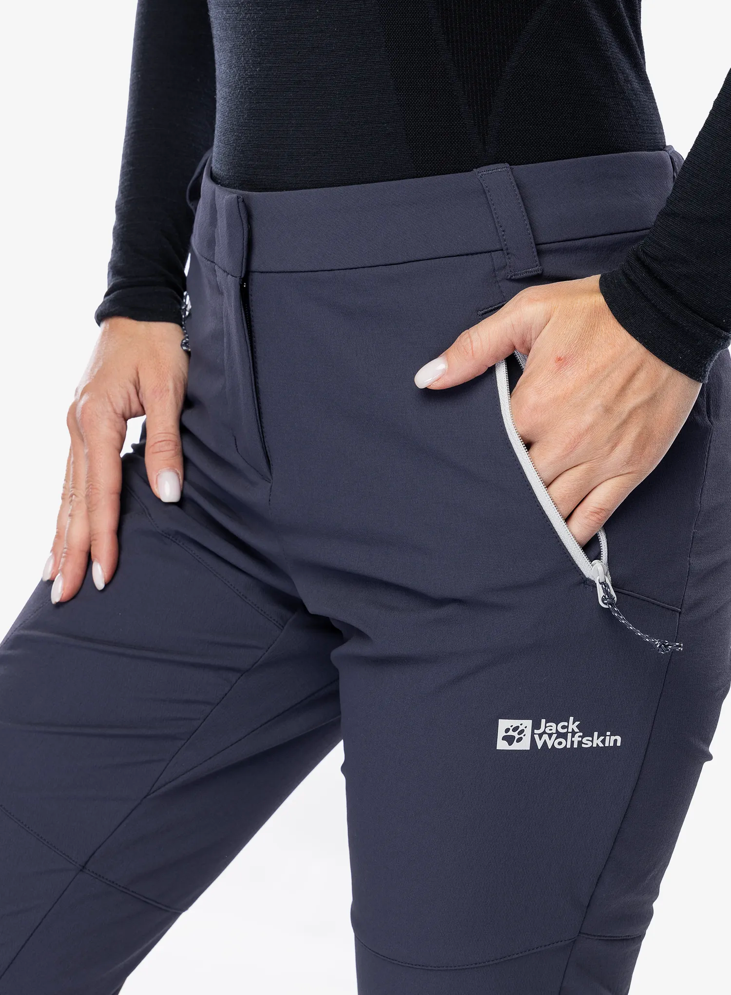 Softshellové kalhoty dámské Jack Wolfskin Glastal Winter Pants - graphite/cool grey