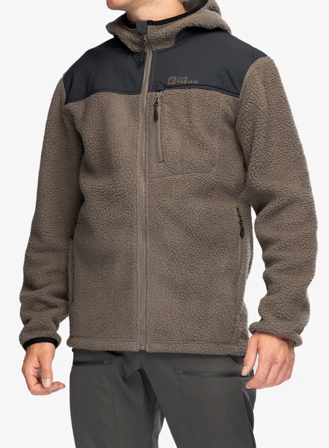 Fleecová bunda Jack Wolfskin Kammweg Pile FZ - cold coffee